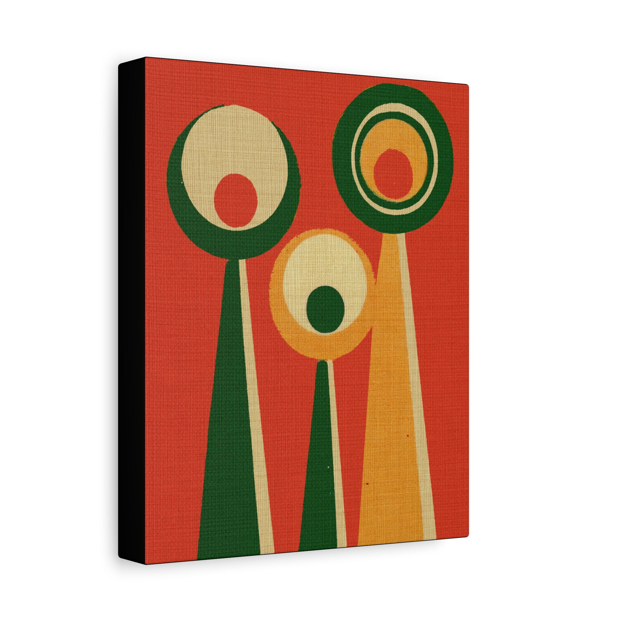 Midwest Mod Holiday Abstract Figures Print- Matte Canvas, Stretched, 1.25", holiday decor, Christmas, abstract art, modern shapes