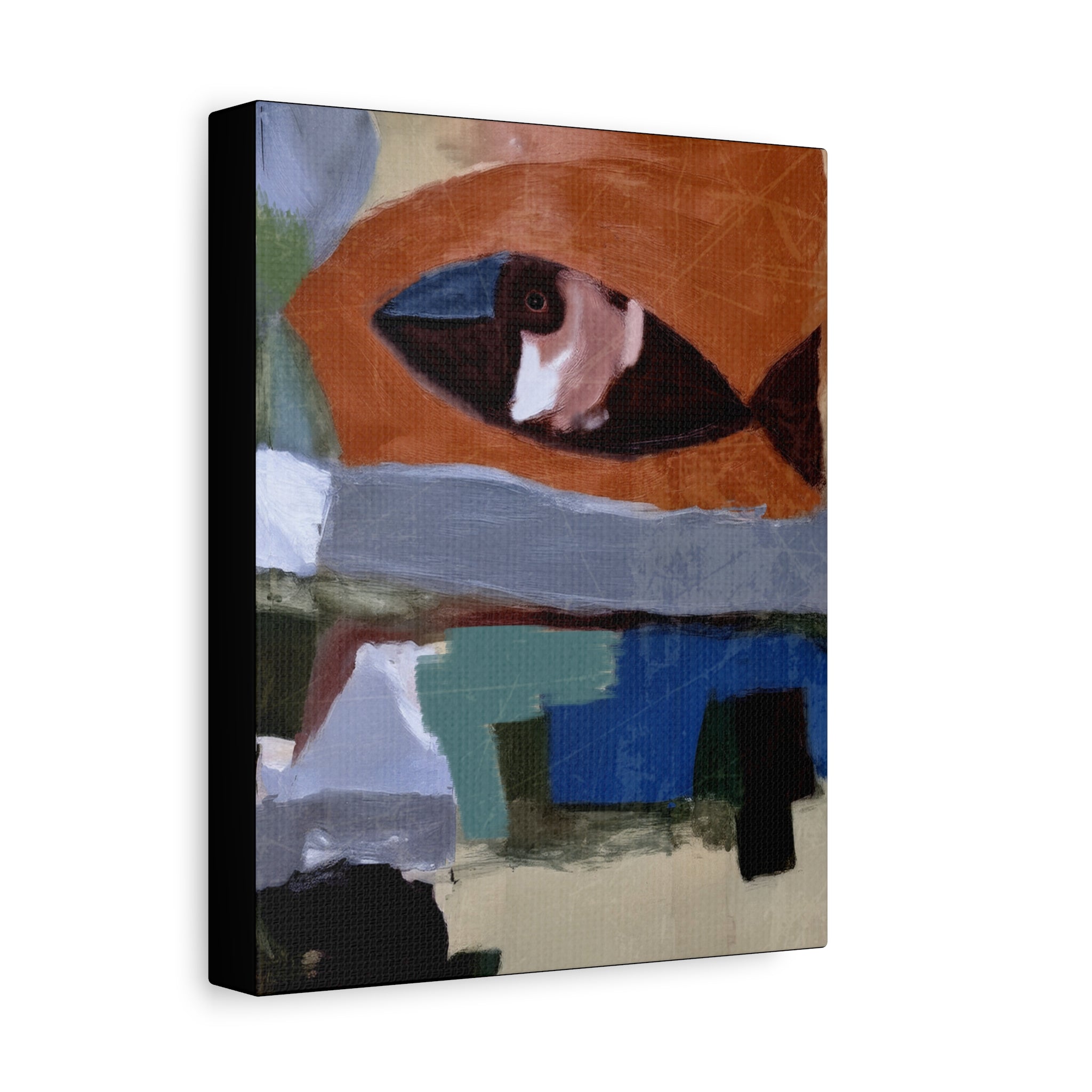 Midwest Mod MCM Inspired Fish Art Print  - Matte Canvas, Stretched, 1.25"