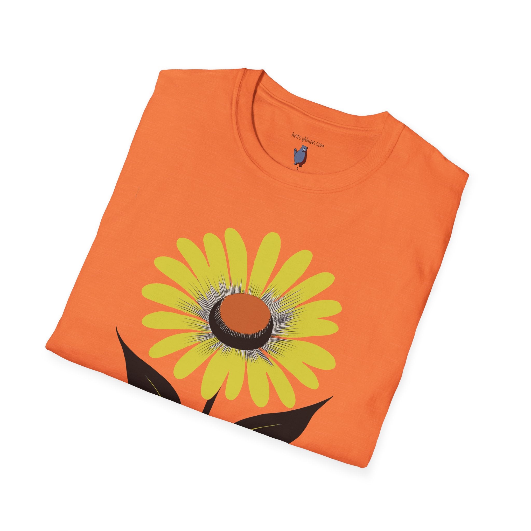One Yellow Daisy Graphic Art Tee - 100% Cotton T-Shirt