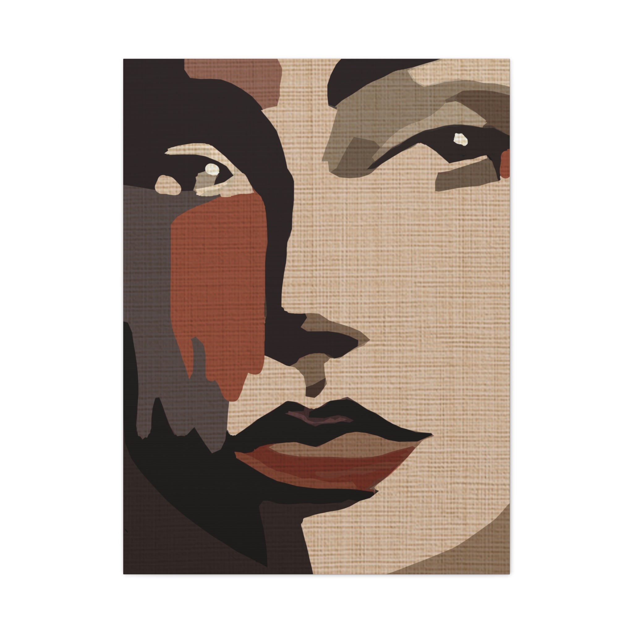 Abstract Woman Portrait 1970s Disco Inspired Art Print - Matte Canvas, Stretched, 1.25"