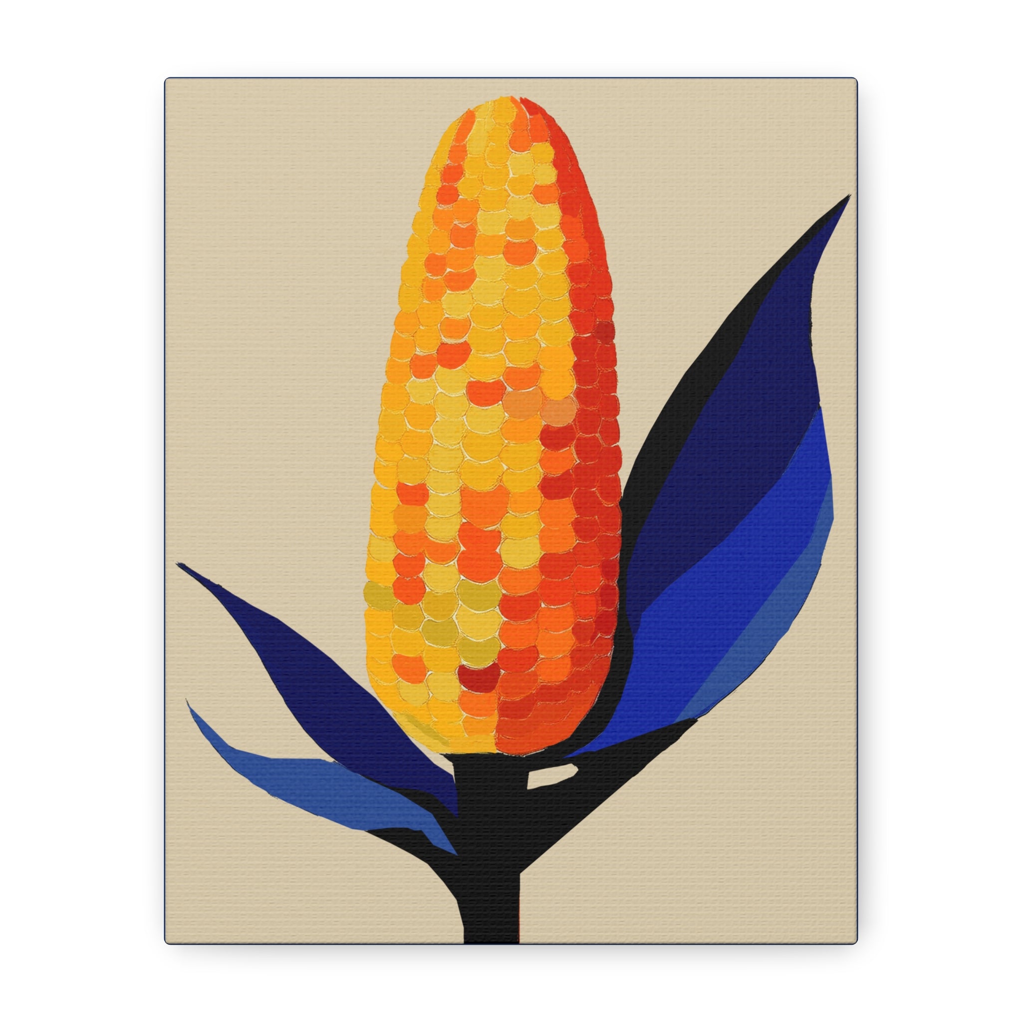 Midwest Mod Corn Portrait No. 1 Art Print - Matte Canvas, Stretched, 1.25"