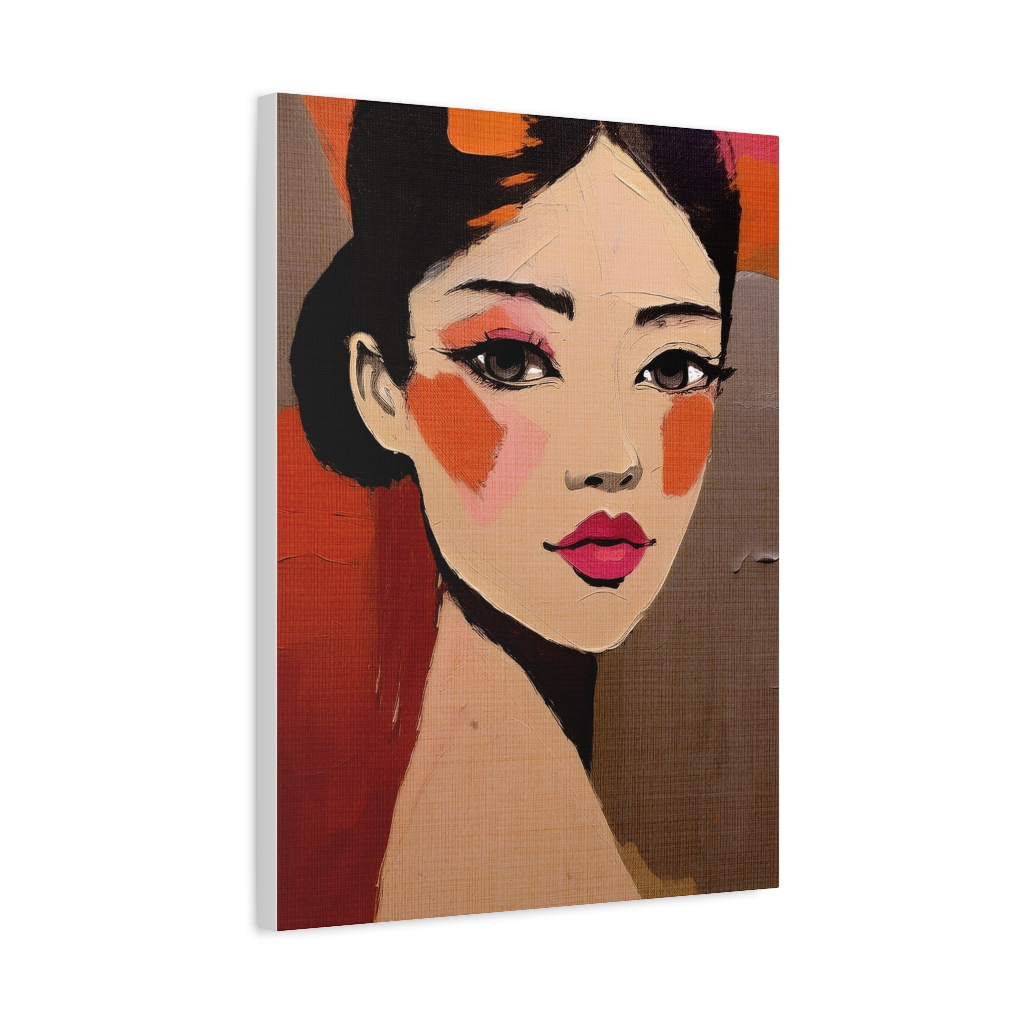 Abstract Woman Girl Portrait Innocent Blush Print - Matte Canvas, Stretched, 1.25"