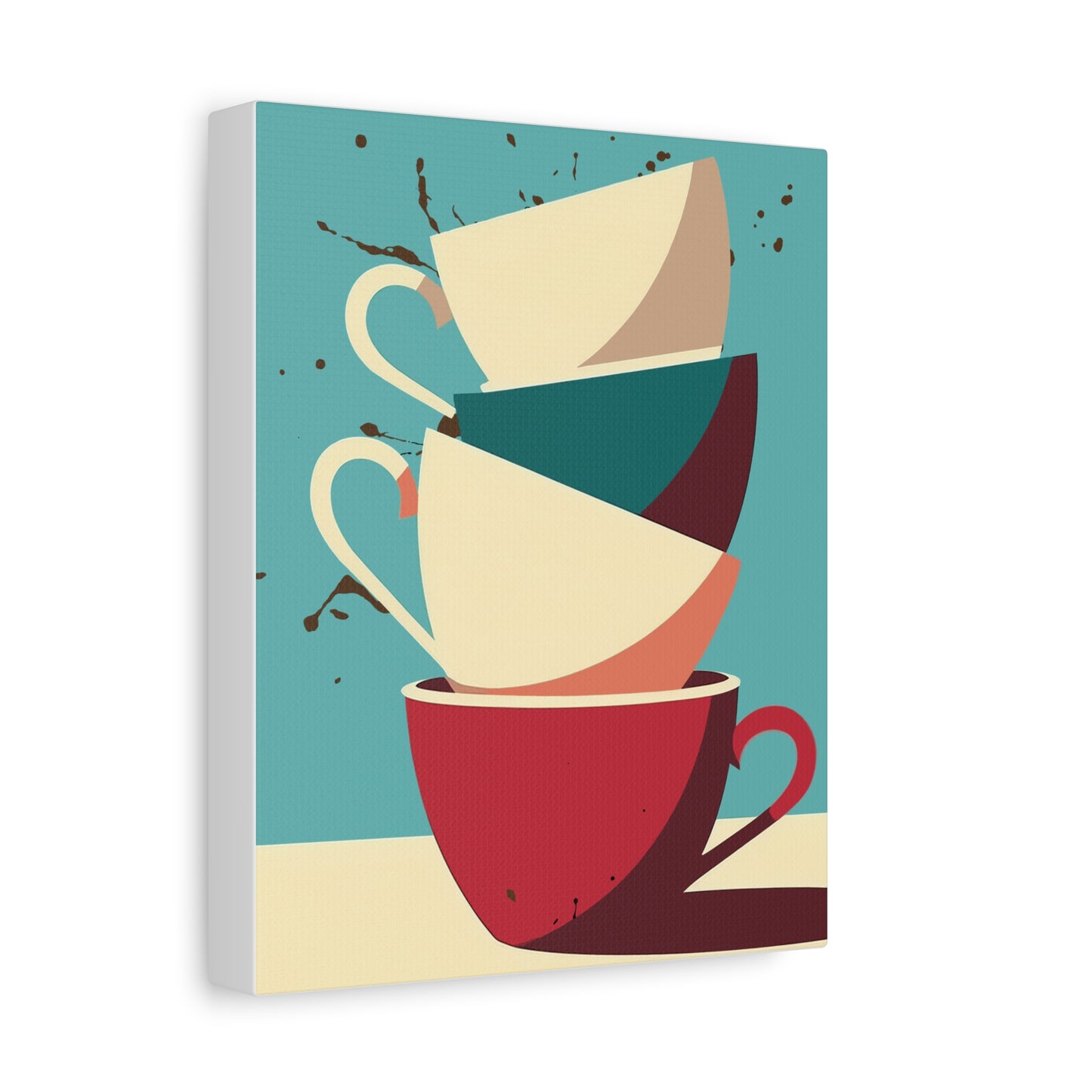 Modern Balancing Coffee Cup Art Print - Matte Canvas, Stretched, 1.25"