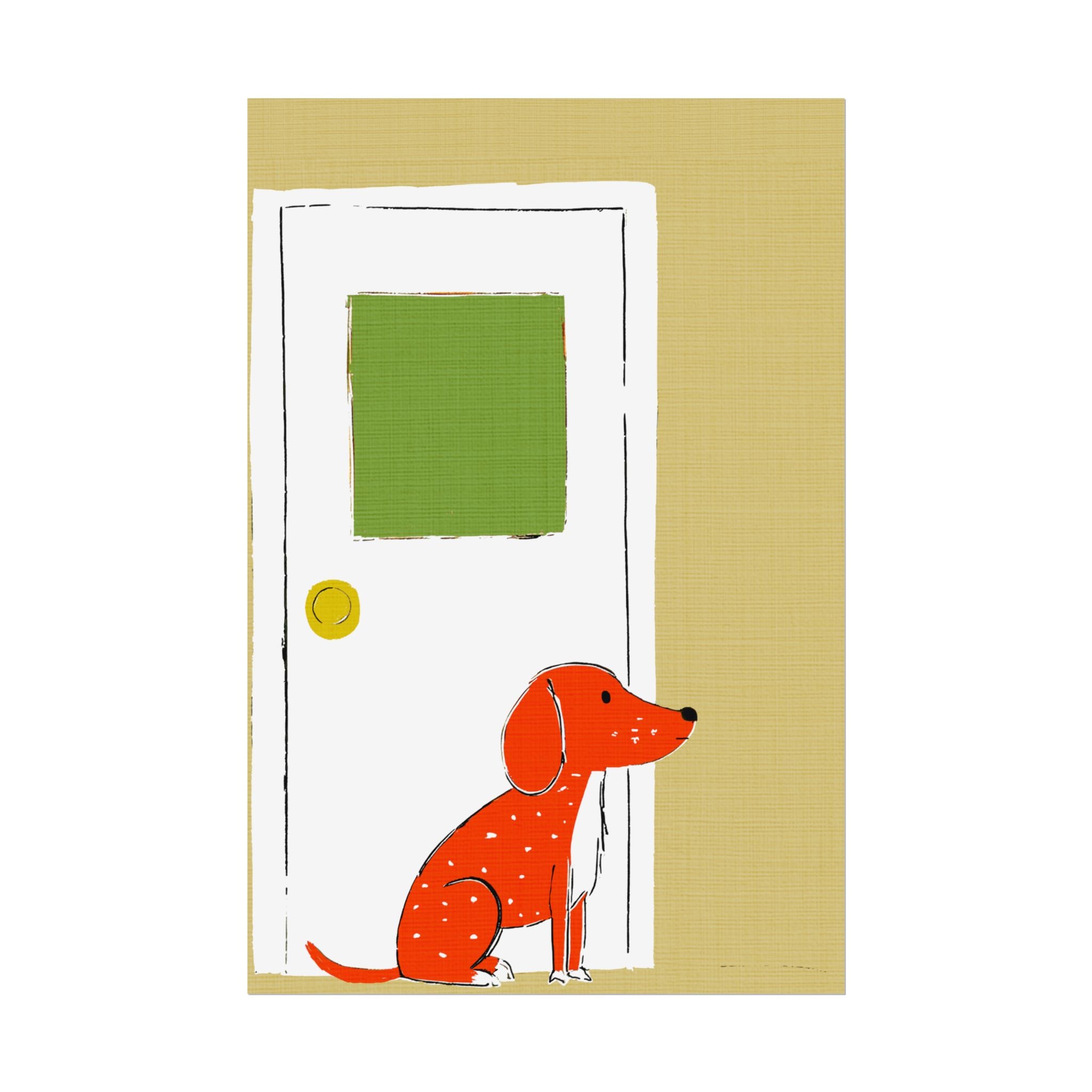 Midwest Mod Dog at Door Nursery Kids Art Print Rolled Poster | Wall Art, Midwest Mod, Dog, Dog at Door, Welcome Home