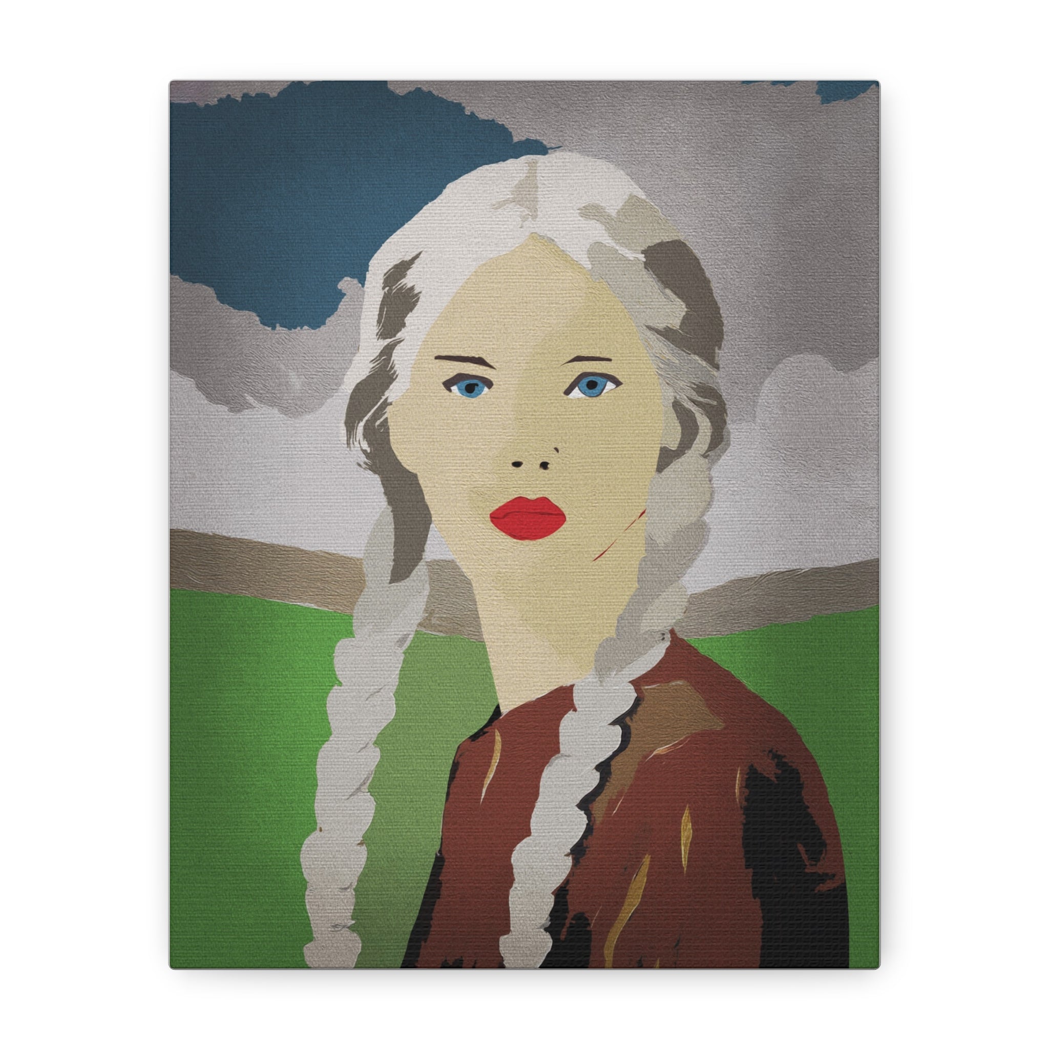 Girl Before The Storm - Abstract Portrait of Woman - Matte Canvas, Stretched, 1.25"