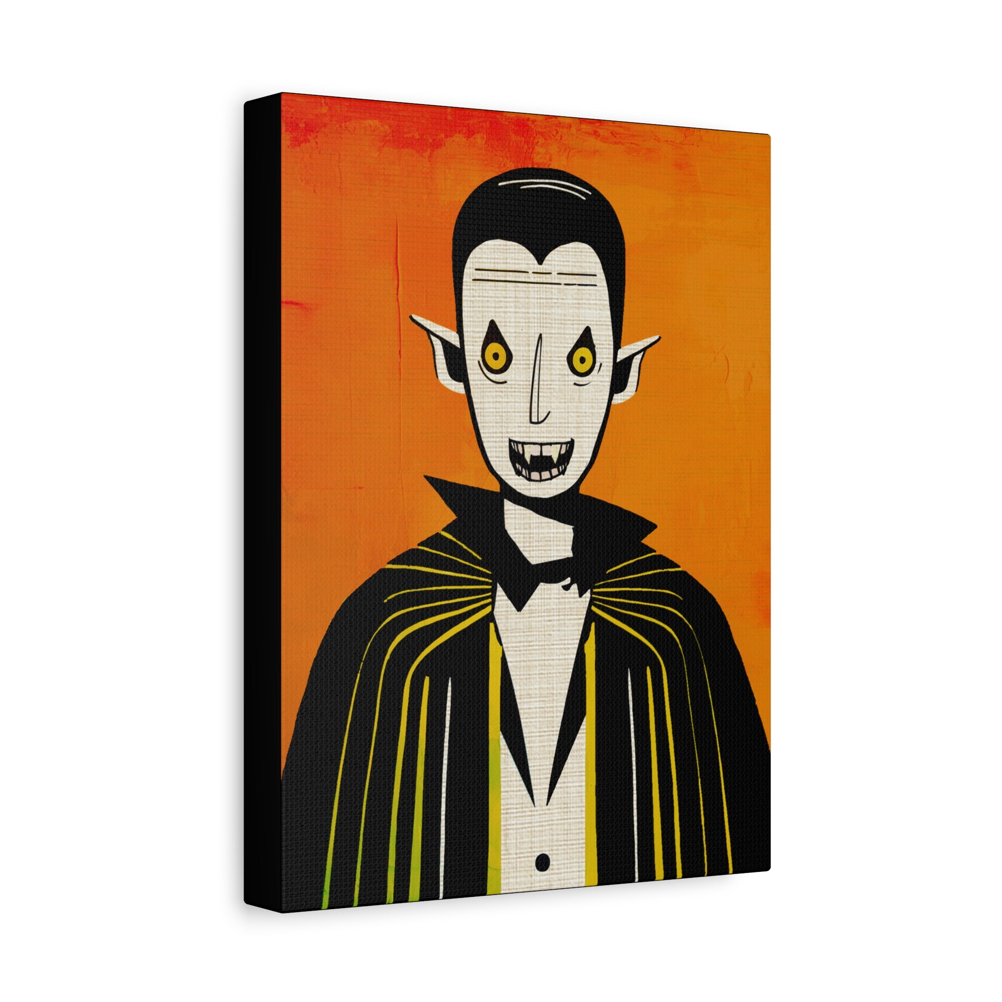 Halloween Seasonal Midwest Mod Vampire Pop Art Print  - Matte Canvas, Stretched, 1.25"