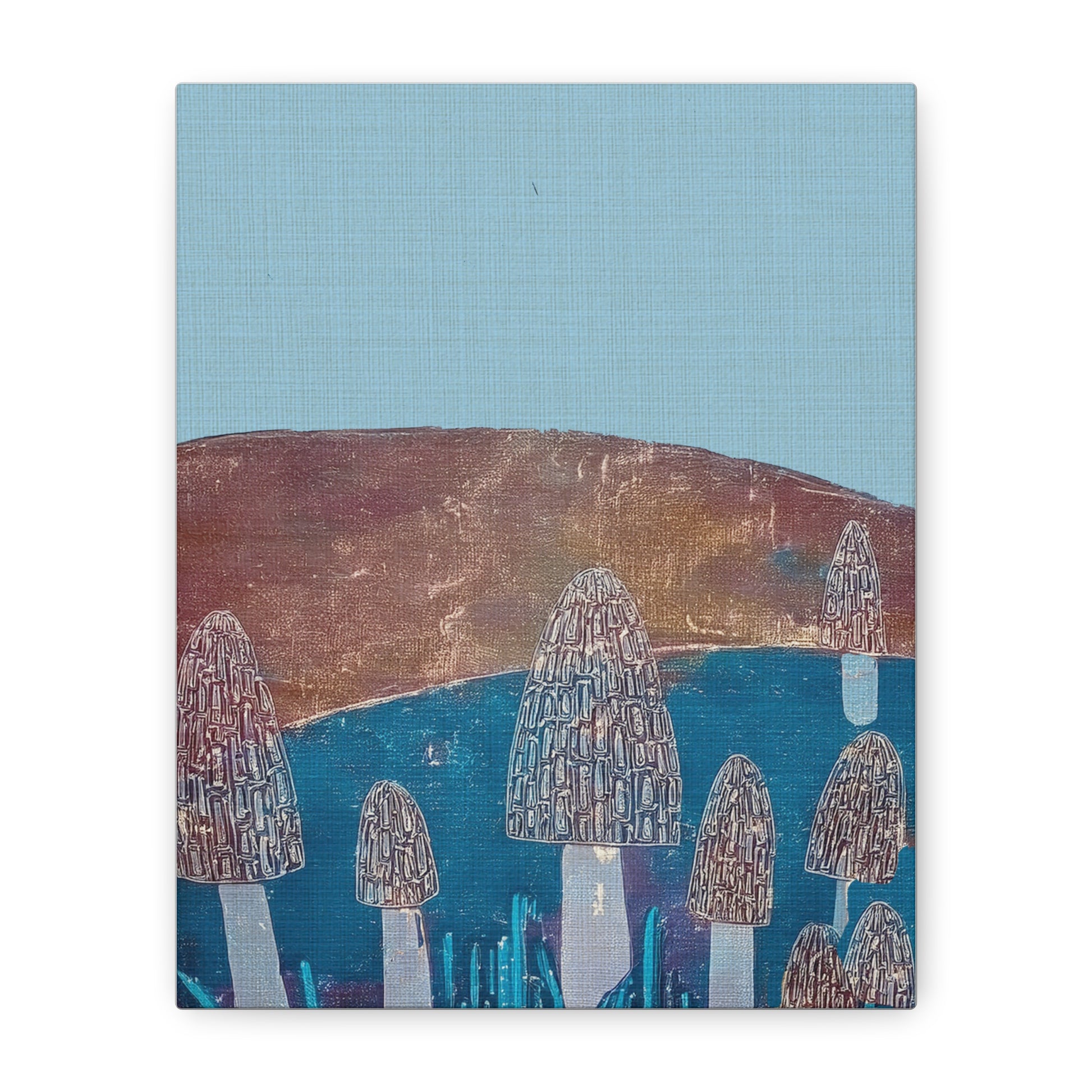 Midwest Modern Morel Mushroom Love Landscape - Matte Canvas, Stretched, 1.25"