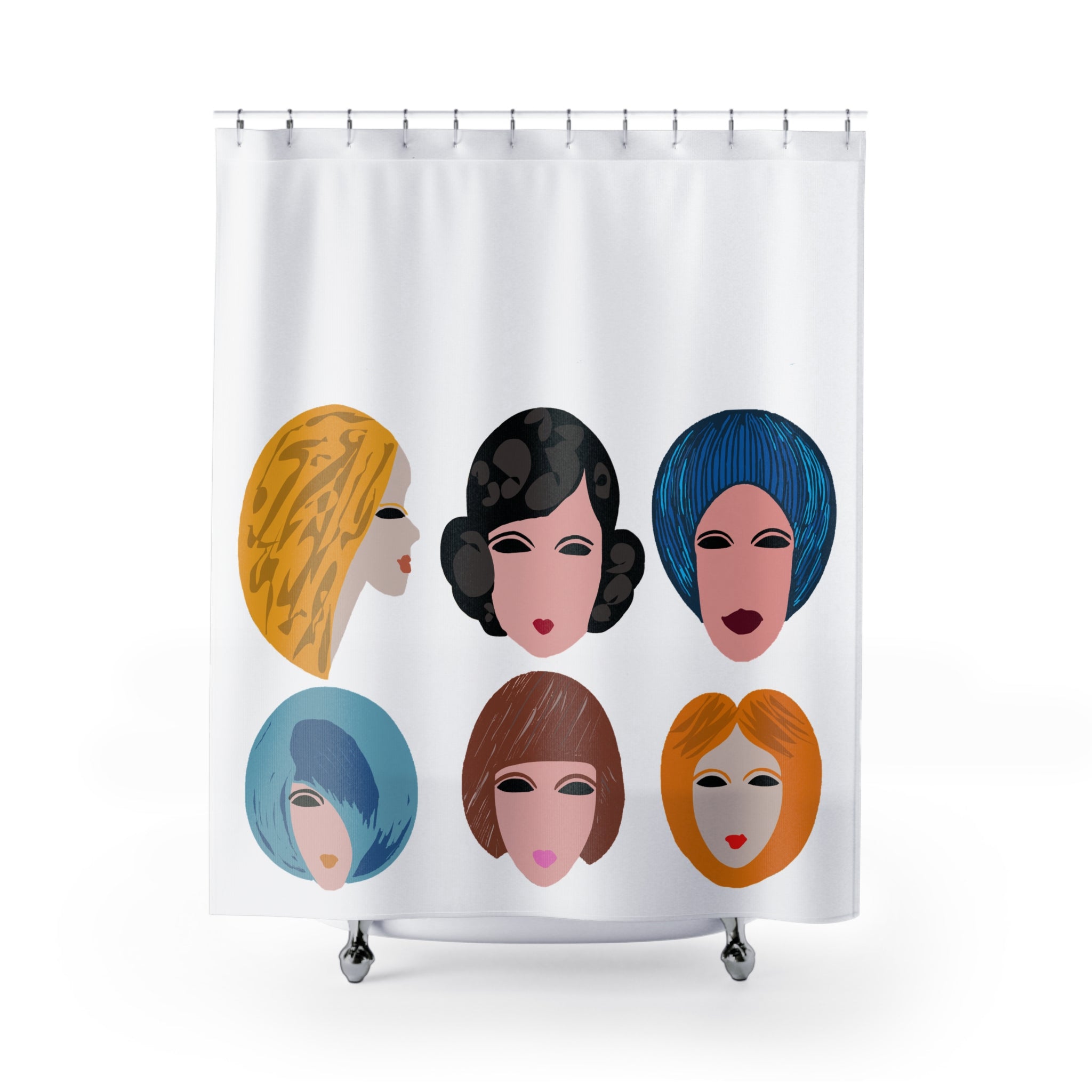 MCM Inspired Retro Hairdo Shower Curtain