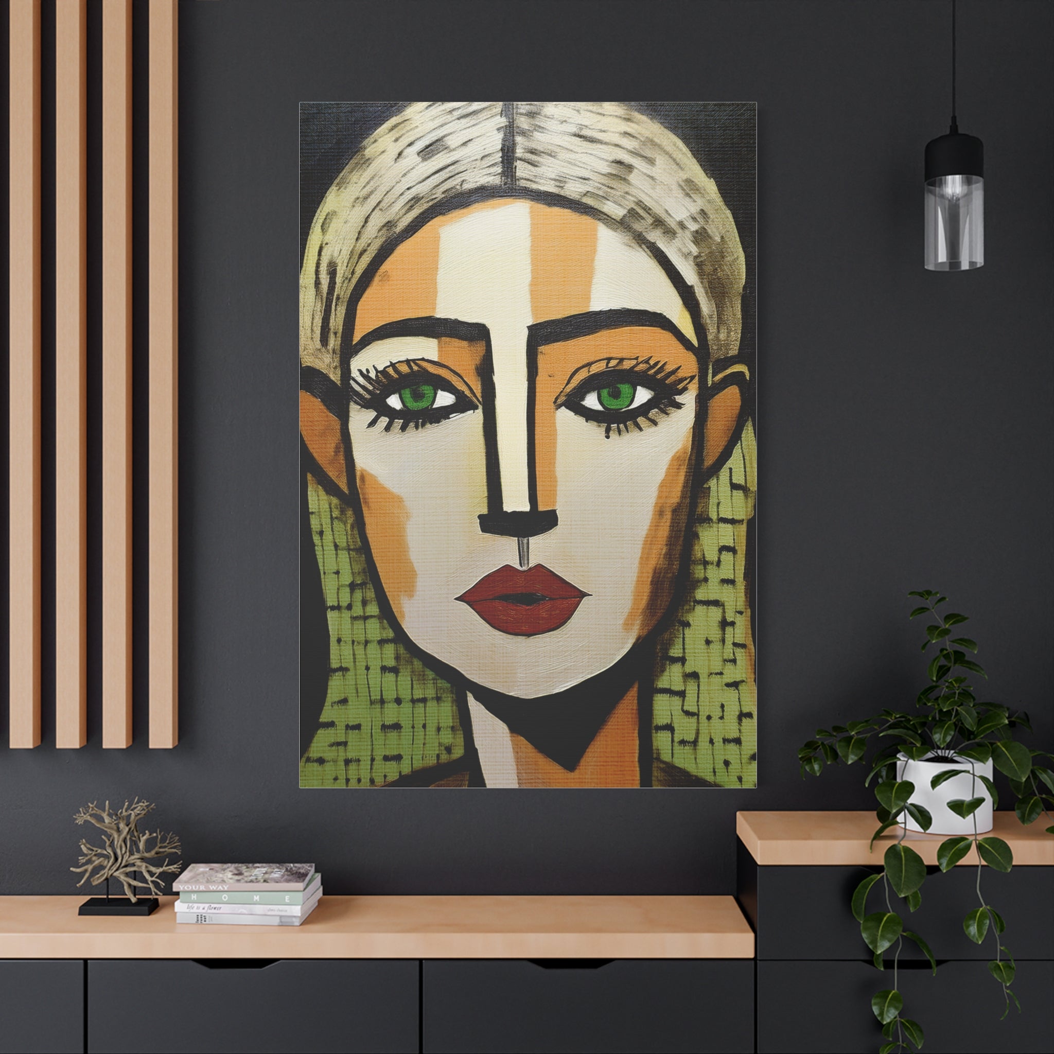 Abstract Textured Woman Portrait Art Print - Matte Canvas, Stretched, 1.25"