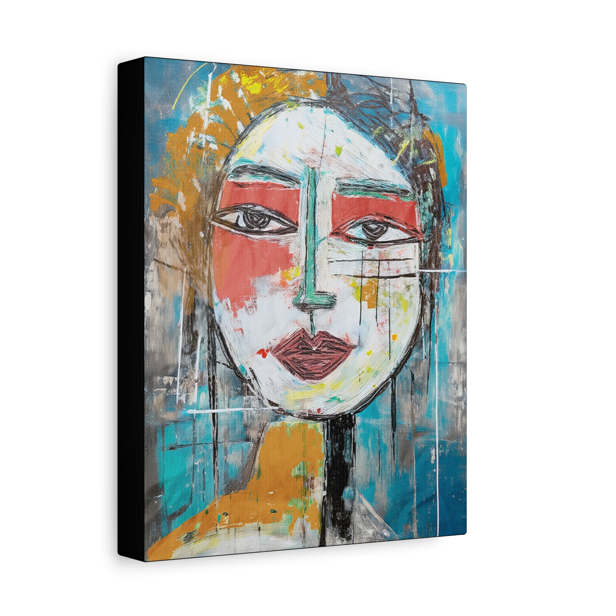 Abstract Midwest Mod Woman Portrait Chaos -  Matte Canvas, Stretched, 1.25"