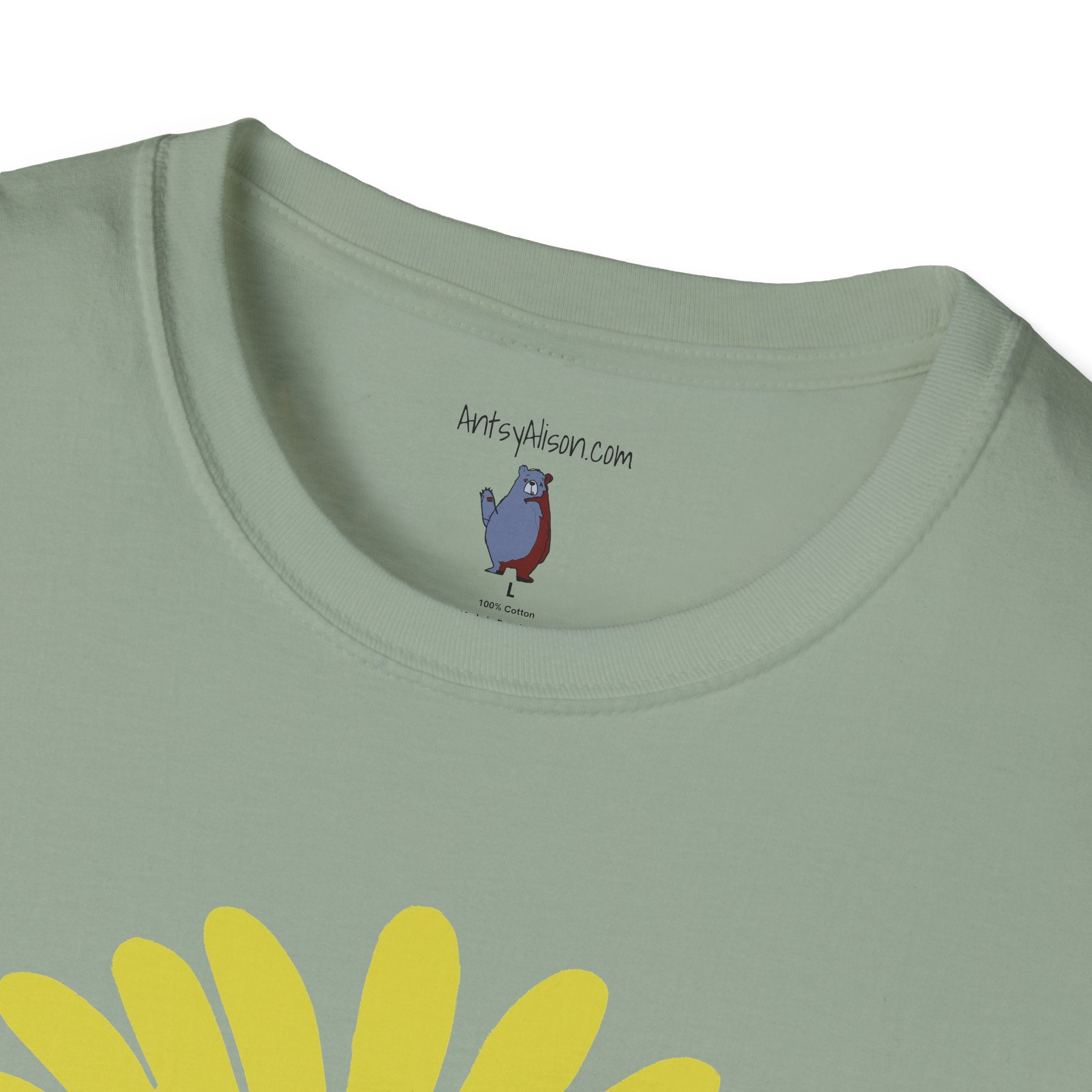 One Yellow Daisy Graphic Art Tee - 100% Cotton T-Shirt