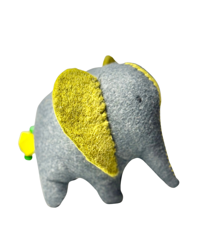 Folk Art Soft Sculpture Free Standing Elephant  - Joe Sugar Maple - One of a Kind