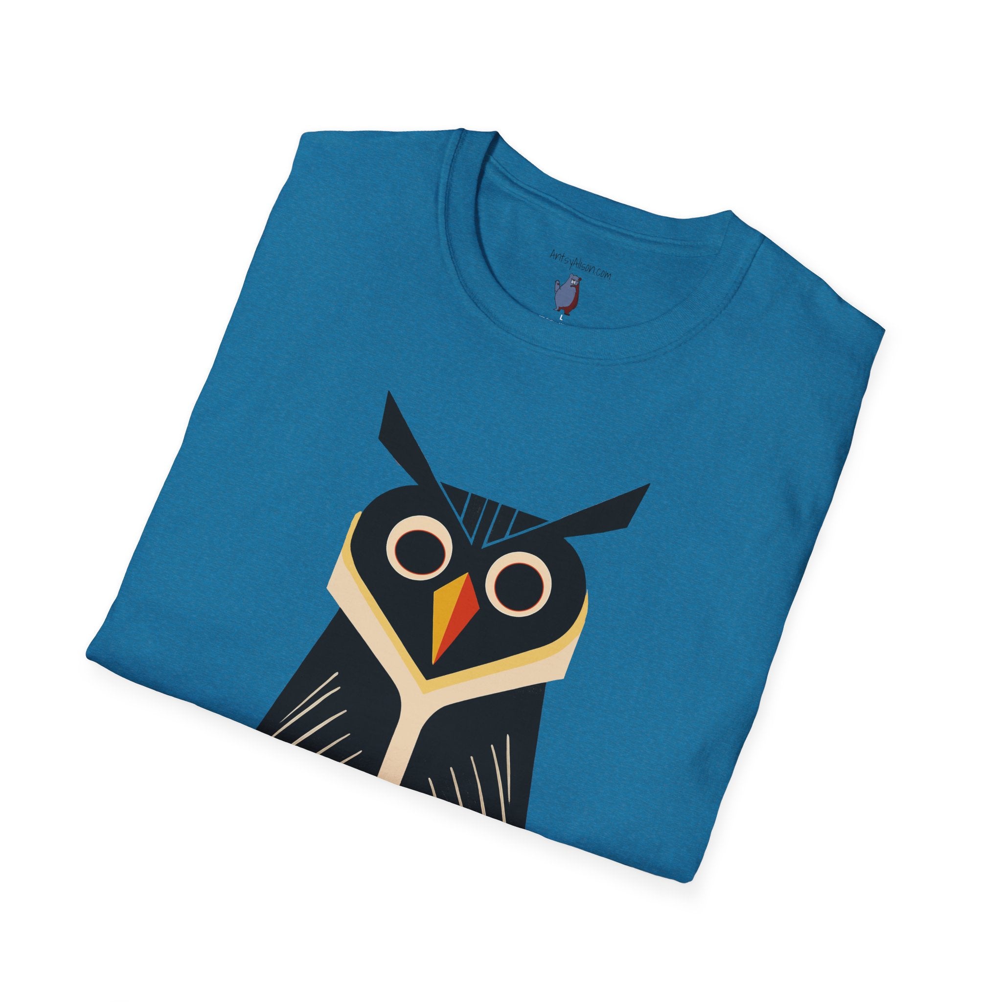 Retro 'Caped' Owl Graphic Art Tee - 100% Cotton T-Shirt