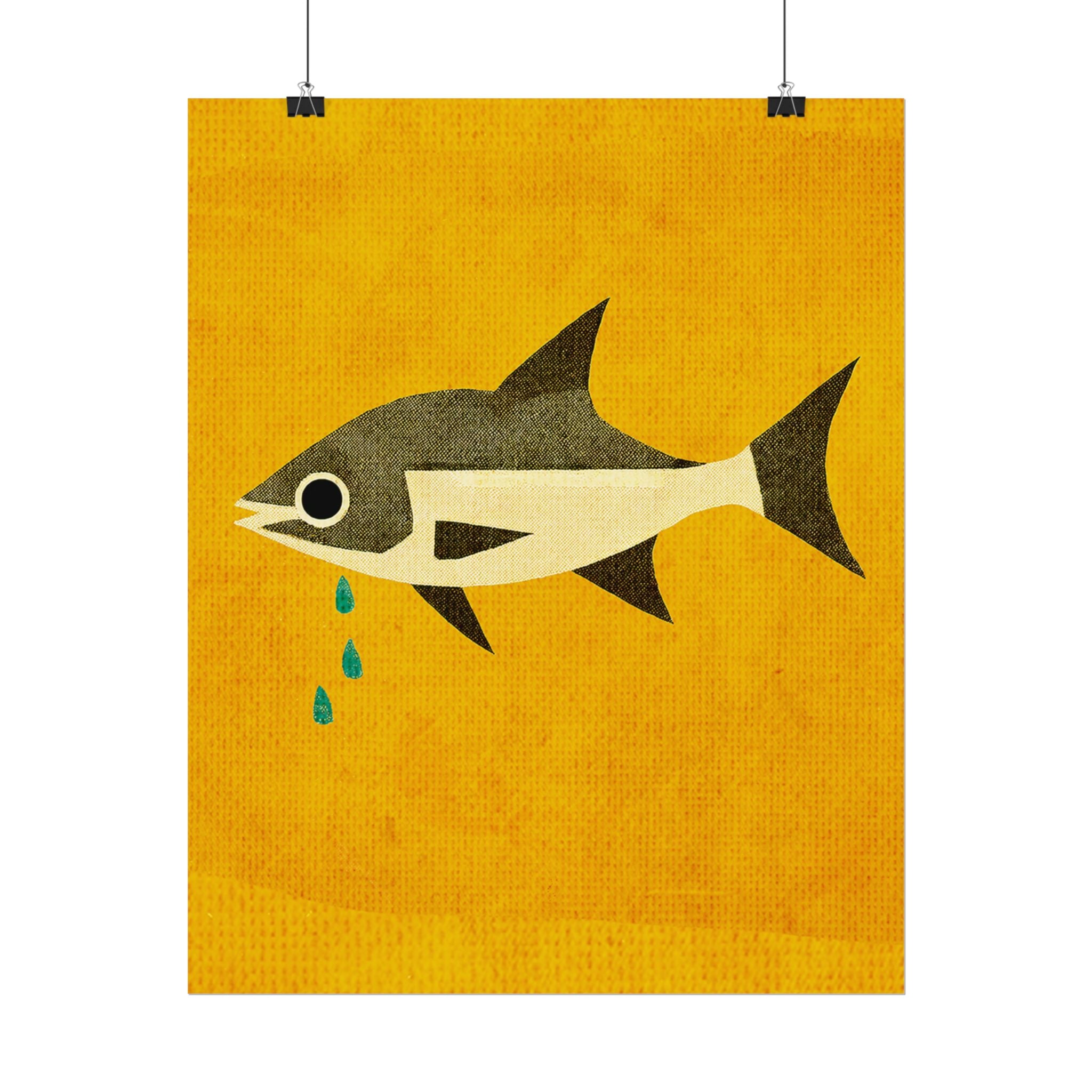 Don't Cry Mod Abstract Fish Art Print Rolled Poster | Wall Art, Midwest Mod, Fish, Fishing
