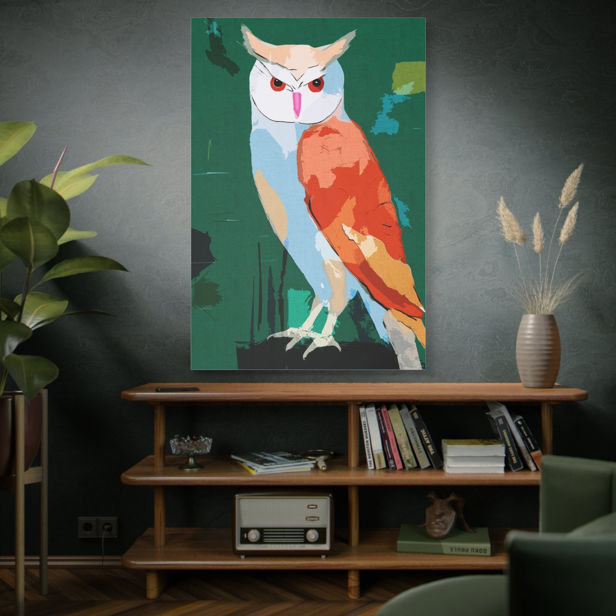 Looking Ahead Abstract Owl - Matte Canvas, Stretched, 1.25"