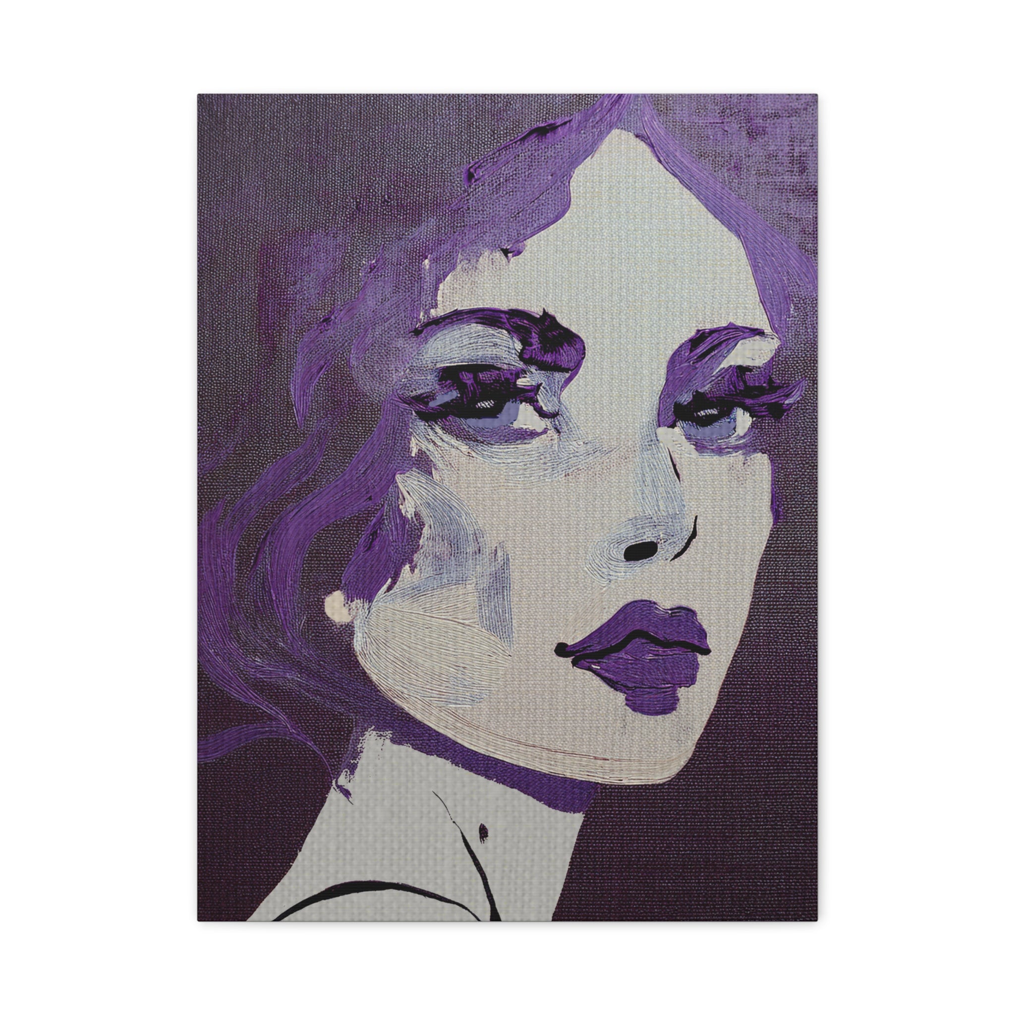 Abstract Woman Portrait Date Night Art Print - Matte Canvas, Stretched, 1.25"