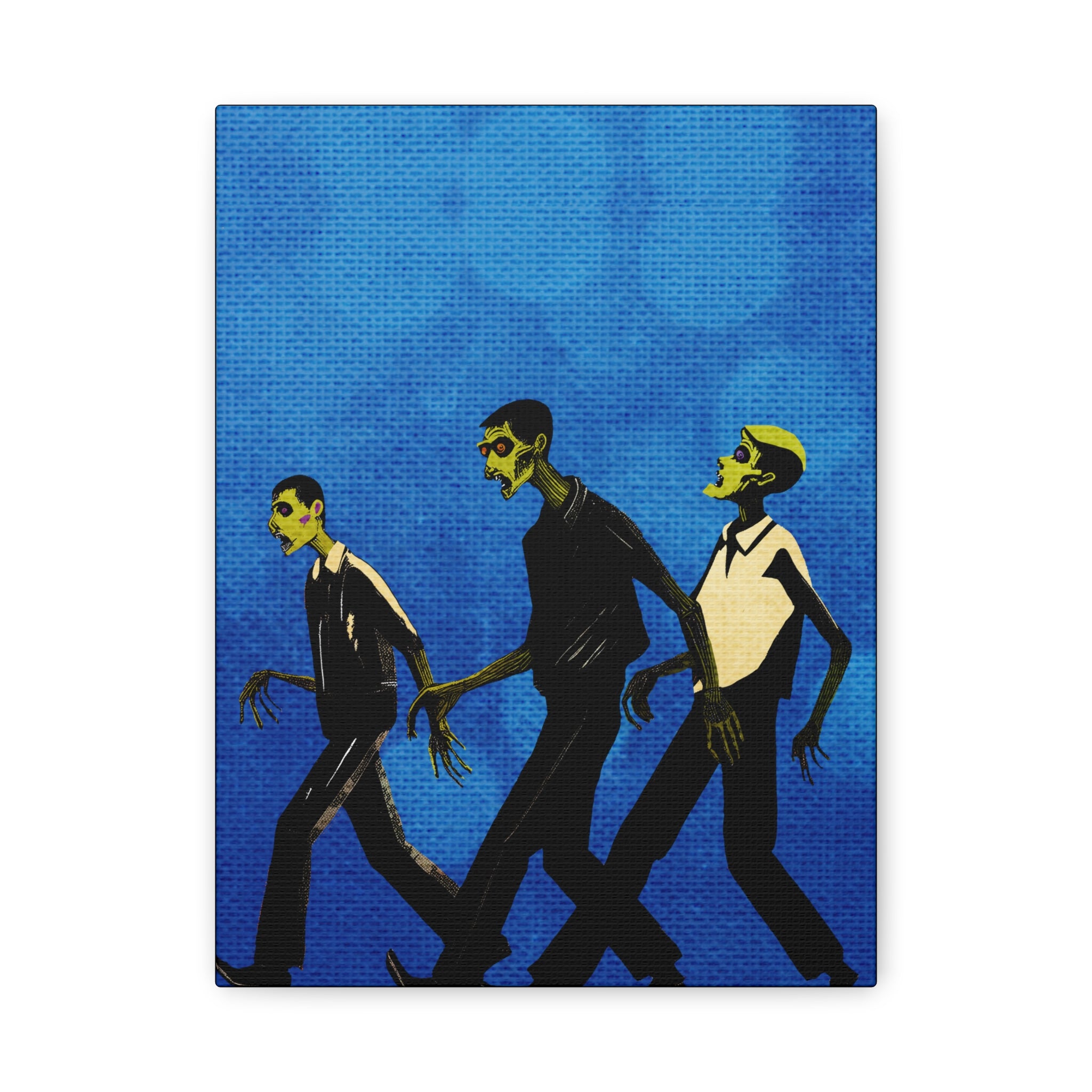Halloween Seasonal Midwest Trio of Zombies Art Print  - Matte Canvas, Stretched, 1.25"