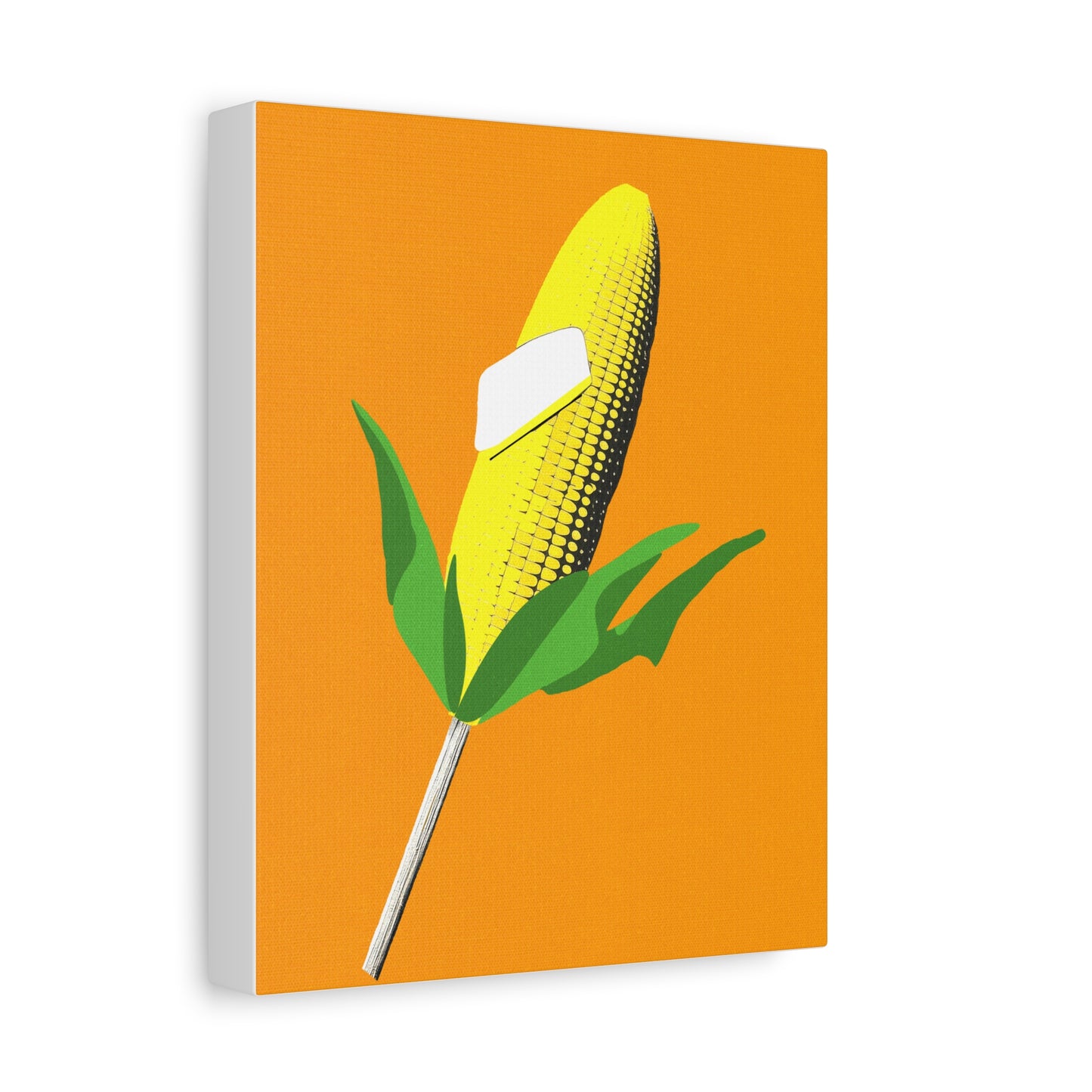 Comfort Food Pop Art Print - Sweet Corn - Matte Canvas, Stretched, 1.25"