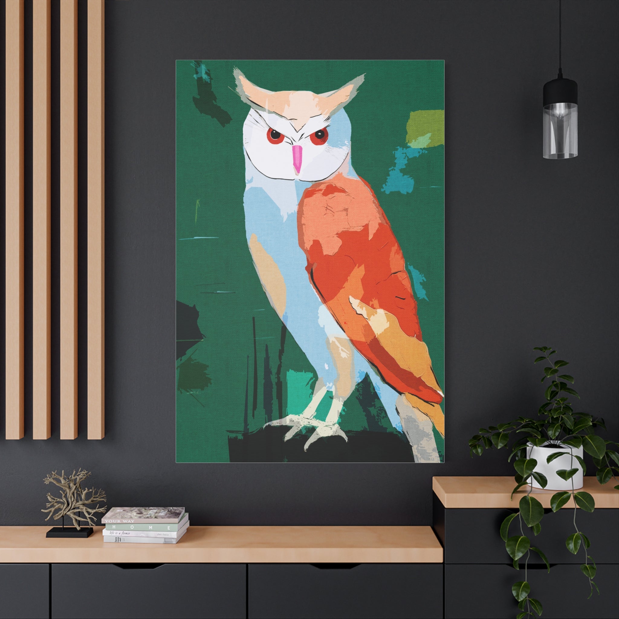 Looking Ahead Abstract Owl - Matte Canvas, Stretched, 1.25"