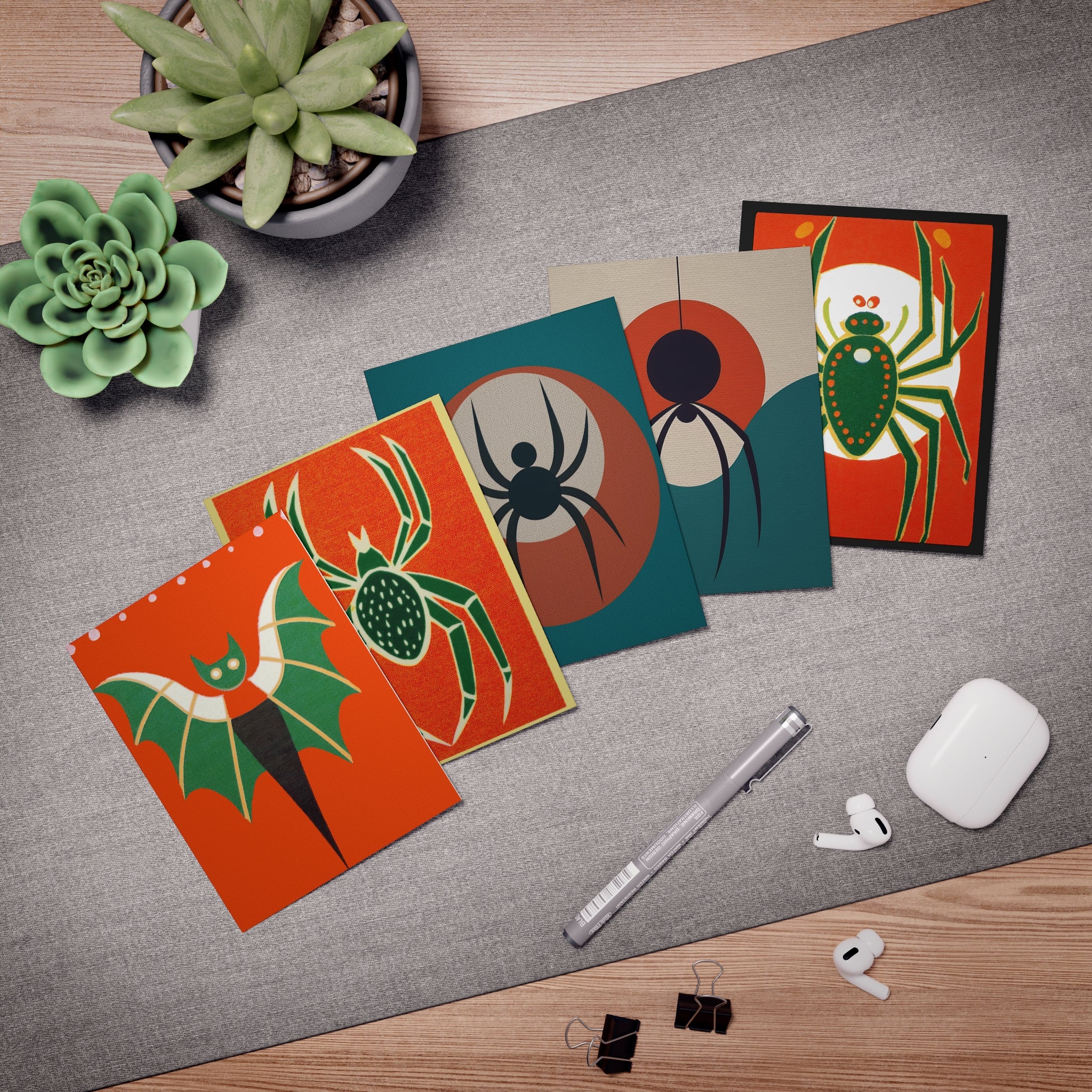 Multi-Design Halloween Greeting Card Number Three (5-Pack) -  Holiday Halloween Collection