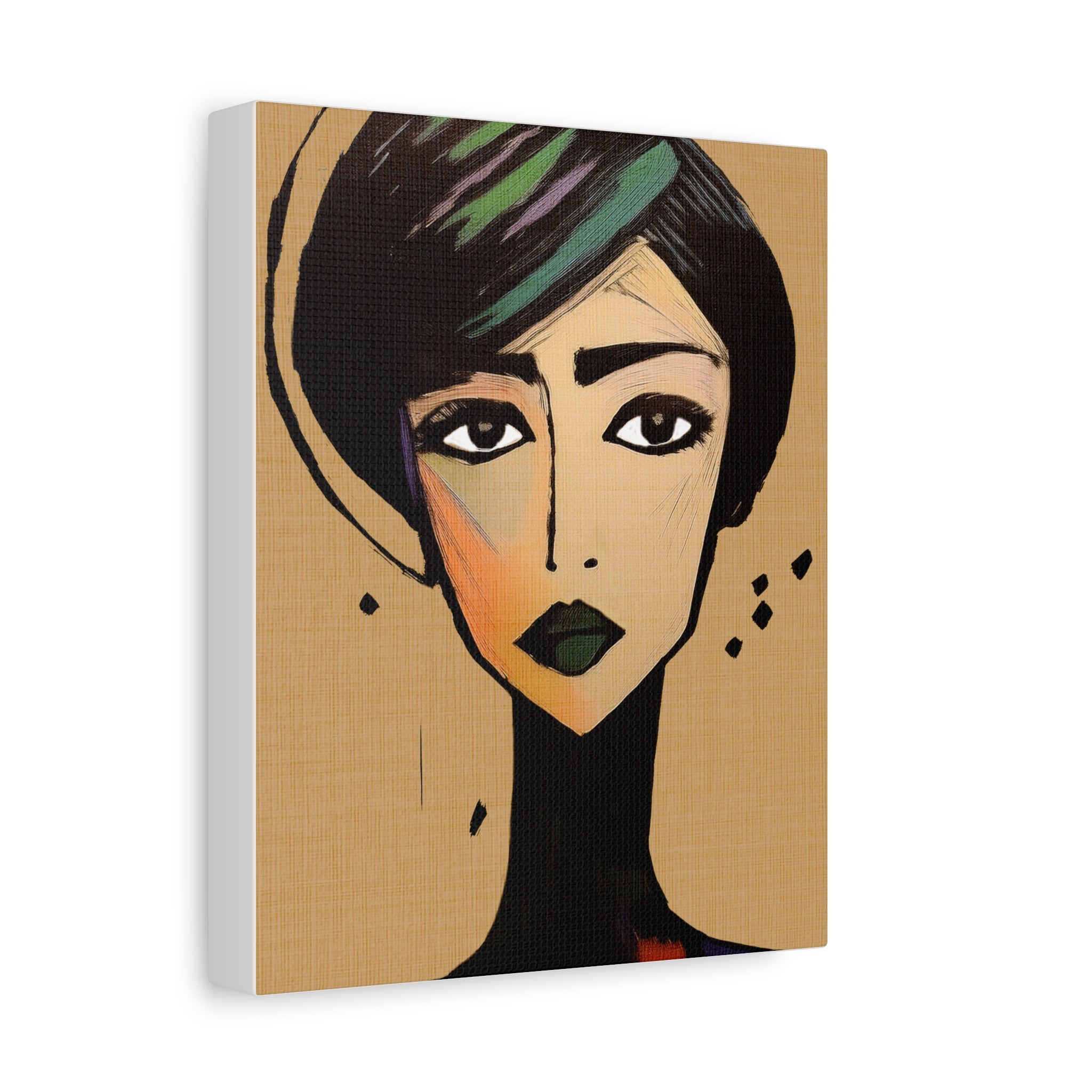 Abstract Woman Girl Portrait Gemini Print - Matte Canvas, Stretched, 1.25"