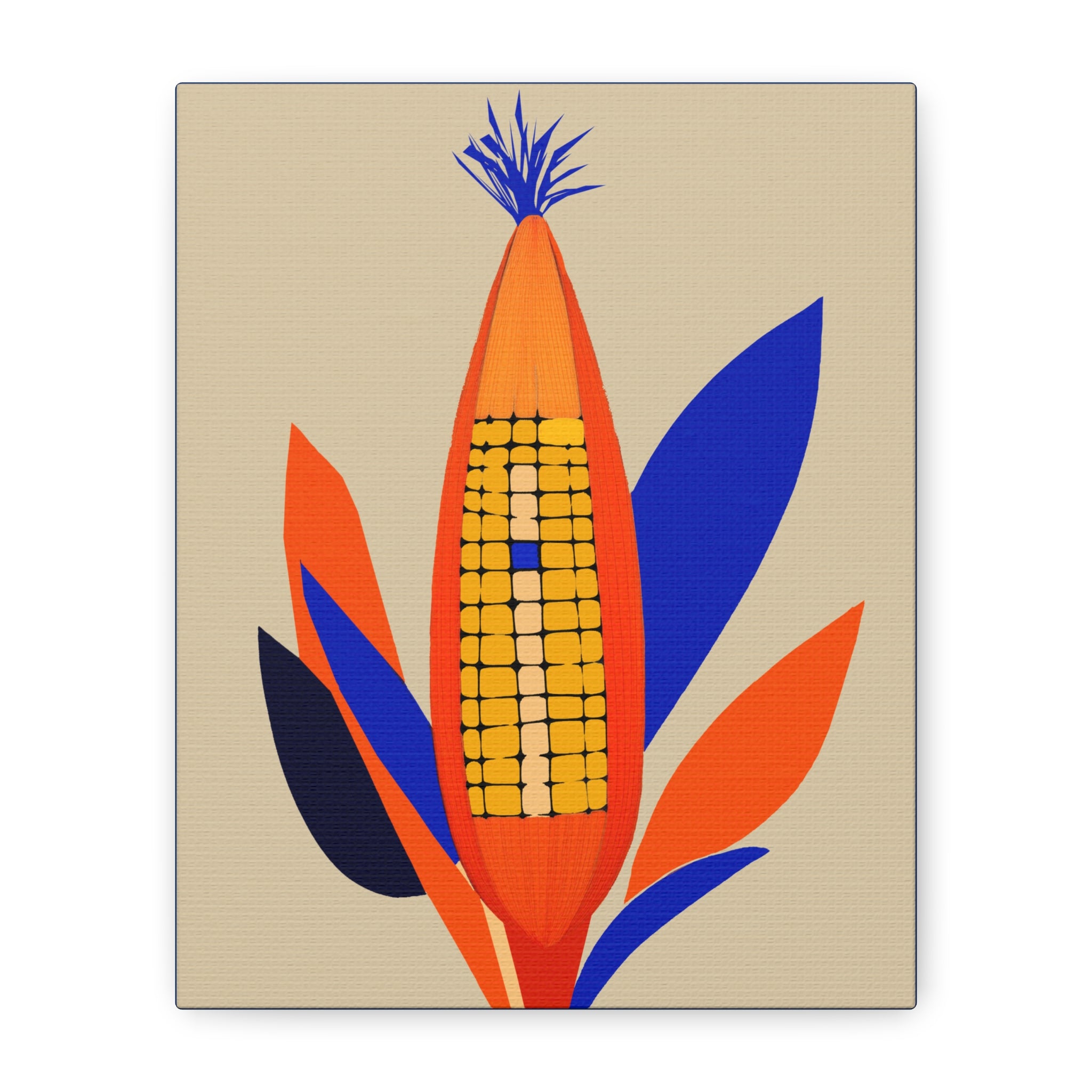 Midwest Mod Corn Portrait No. 2 Art Print - Matte Canvas, Stretched, 1.25"