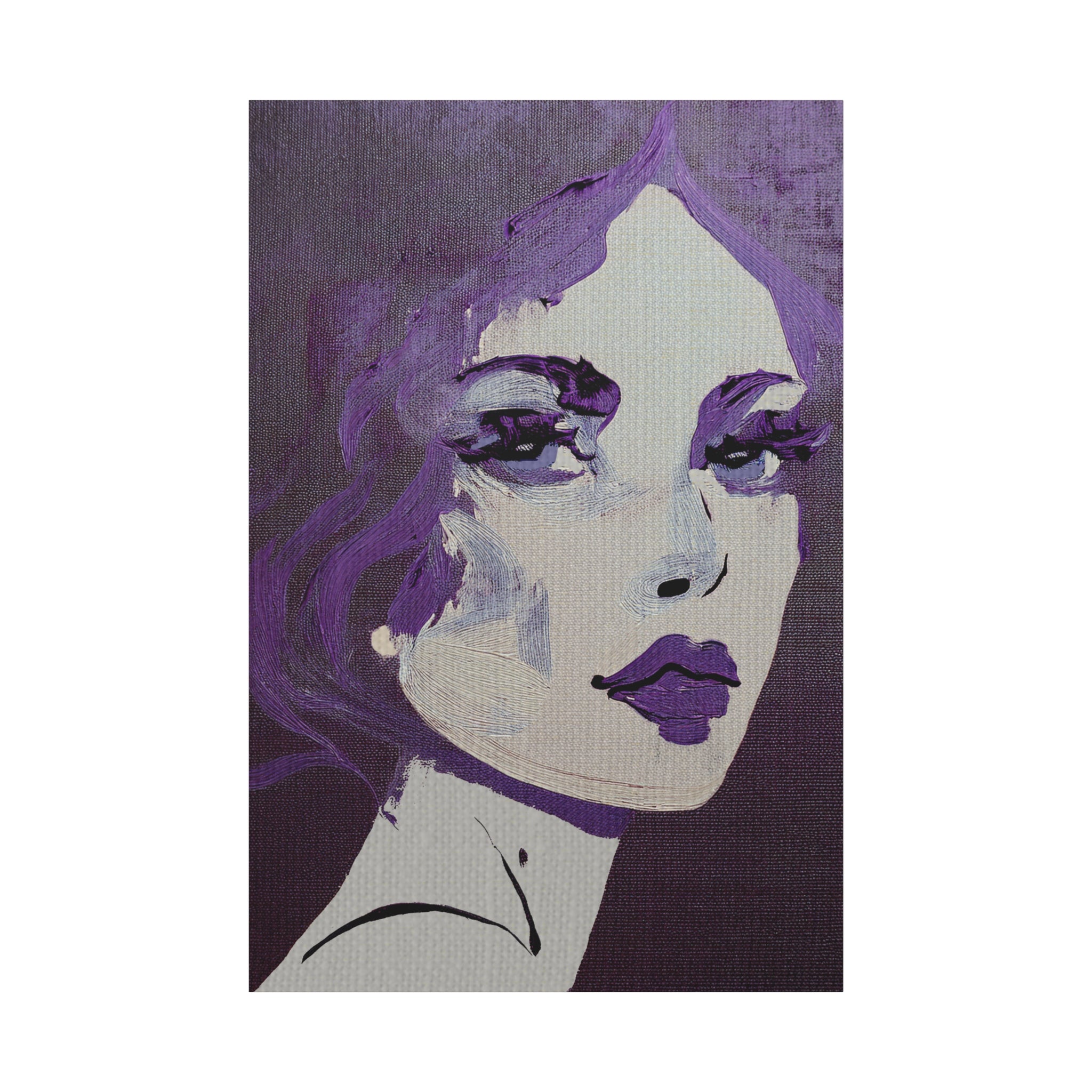 Abstract Woman Portrait Date Night Art Print - Matte Canvas, Stretched, 1.25"