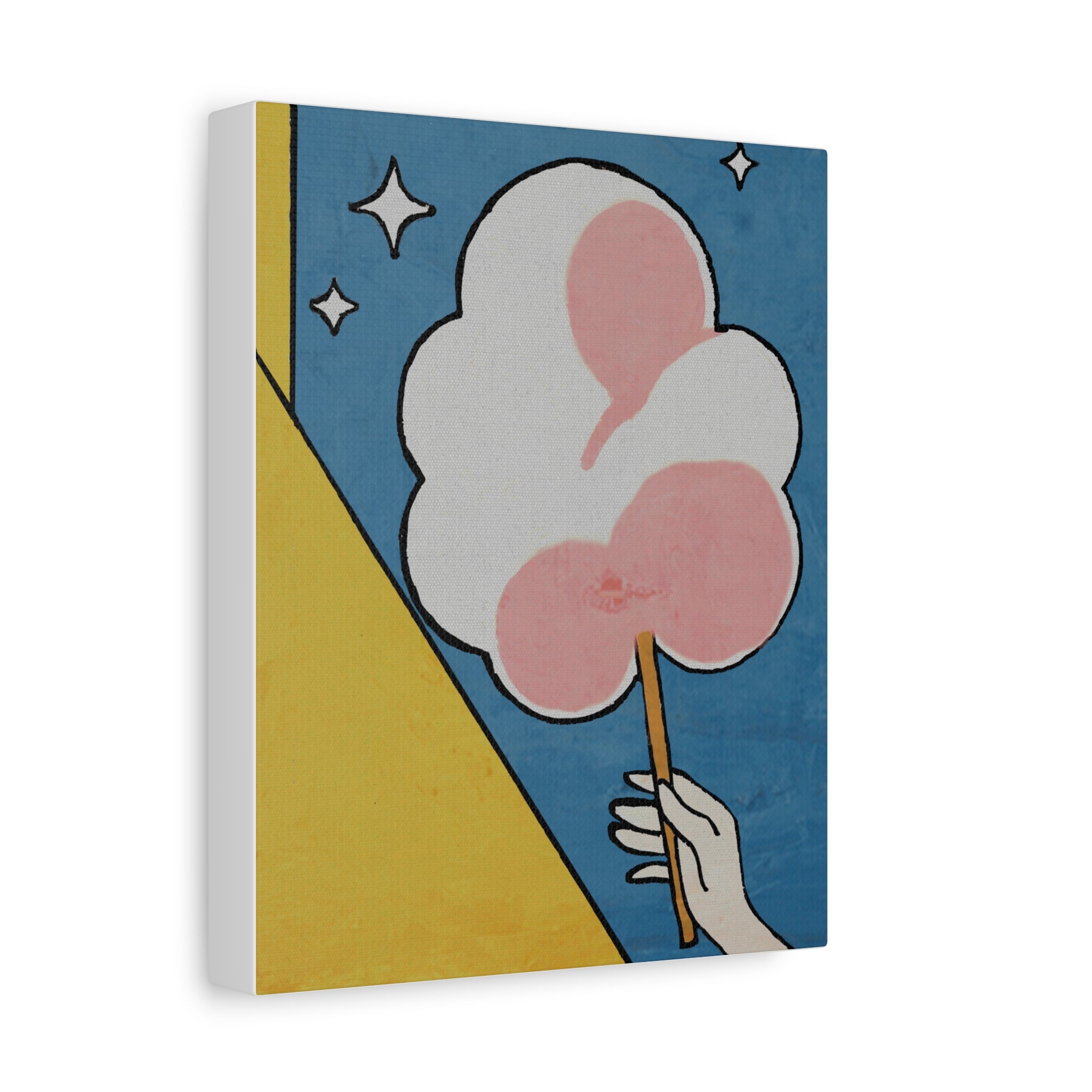 Comfort Food Pop Art Print - Cotton Candy - Matte Canvas, Stretched, 1.25"