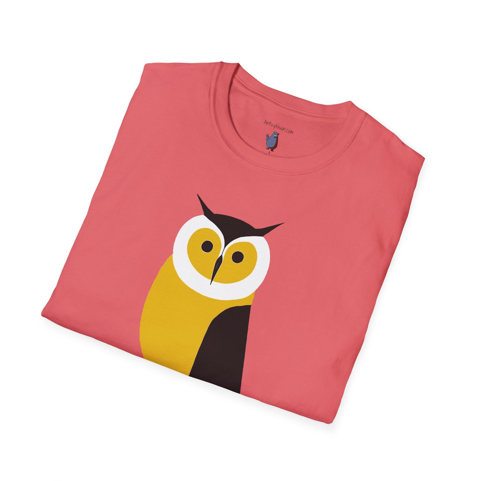 Long Legged Owl Graphic Art - 100% Cotton T-Shirt