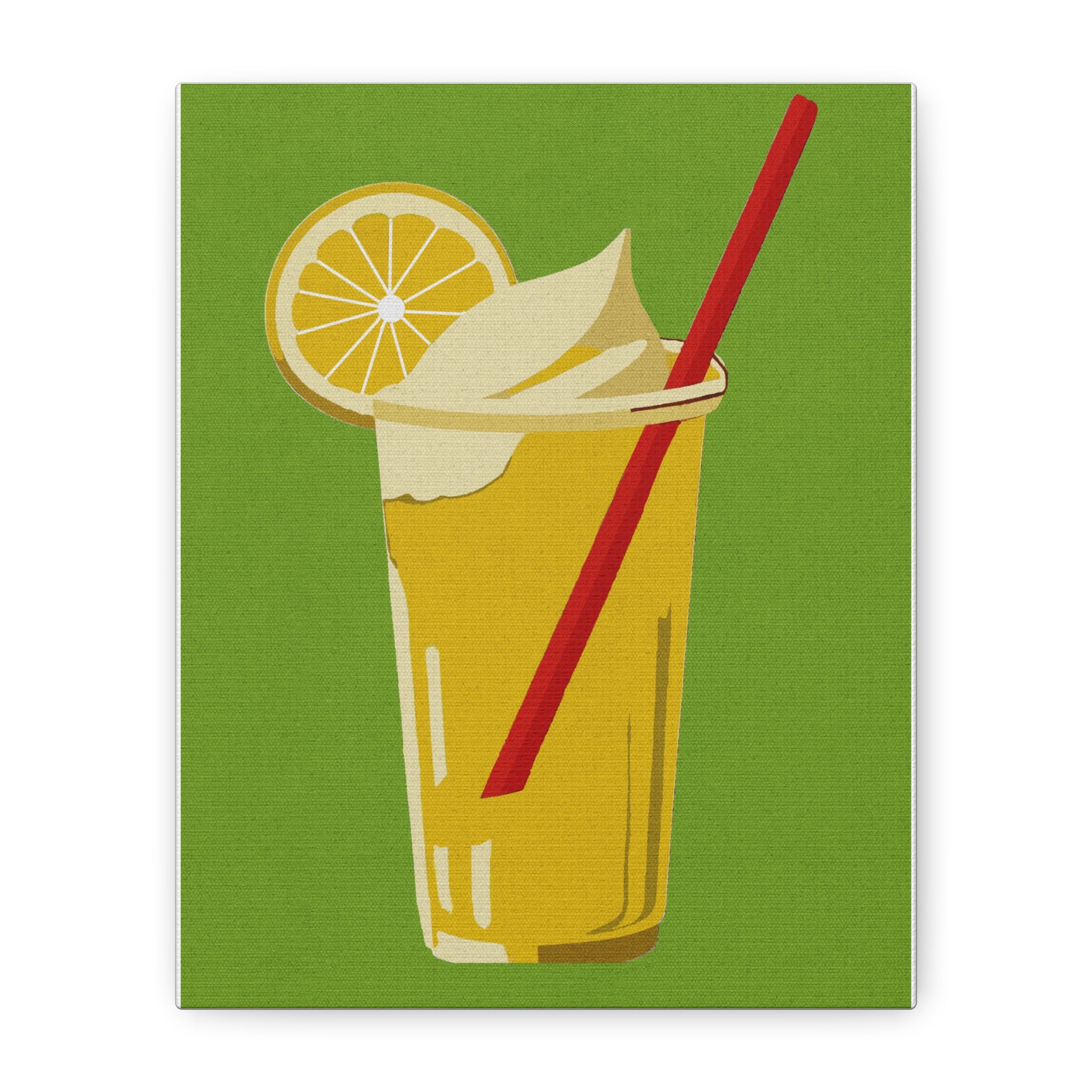 Comfort Food Pop Art Print - Lemon Icee Whip Slush - Matte Canvas, Stretched, 1.25"