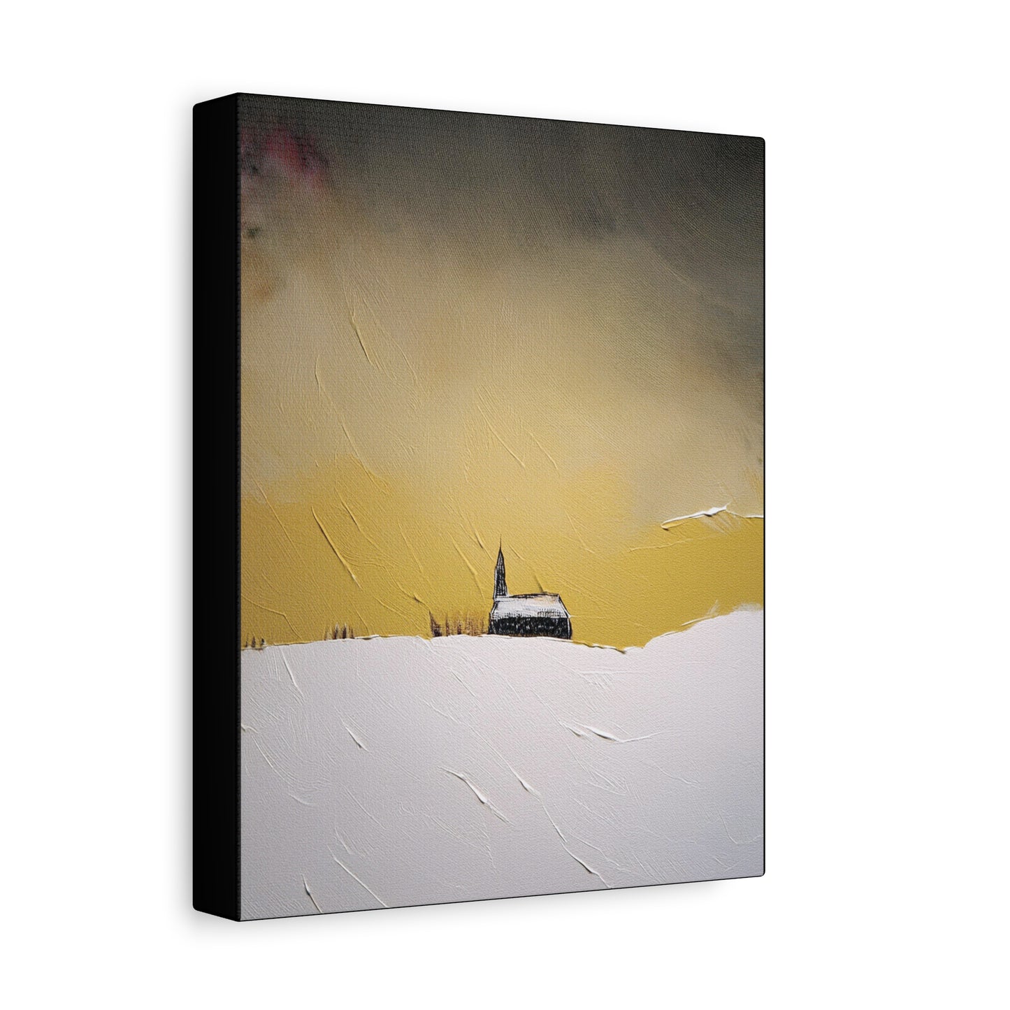 Modern Abstract Church on the Prairie No. 2 Art Print - Matte Canvas, Stretched, 1.25"