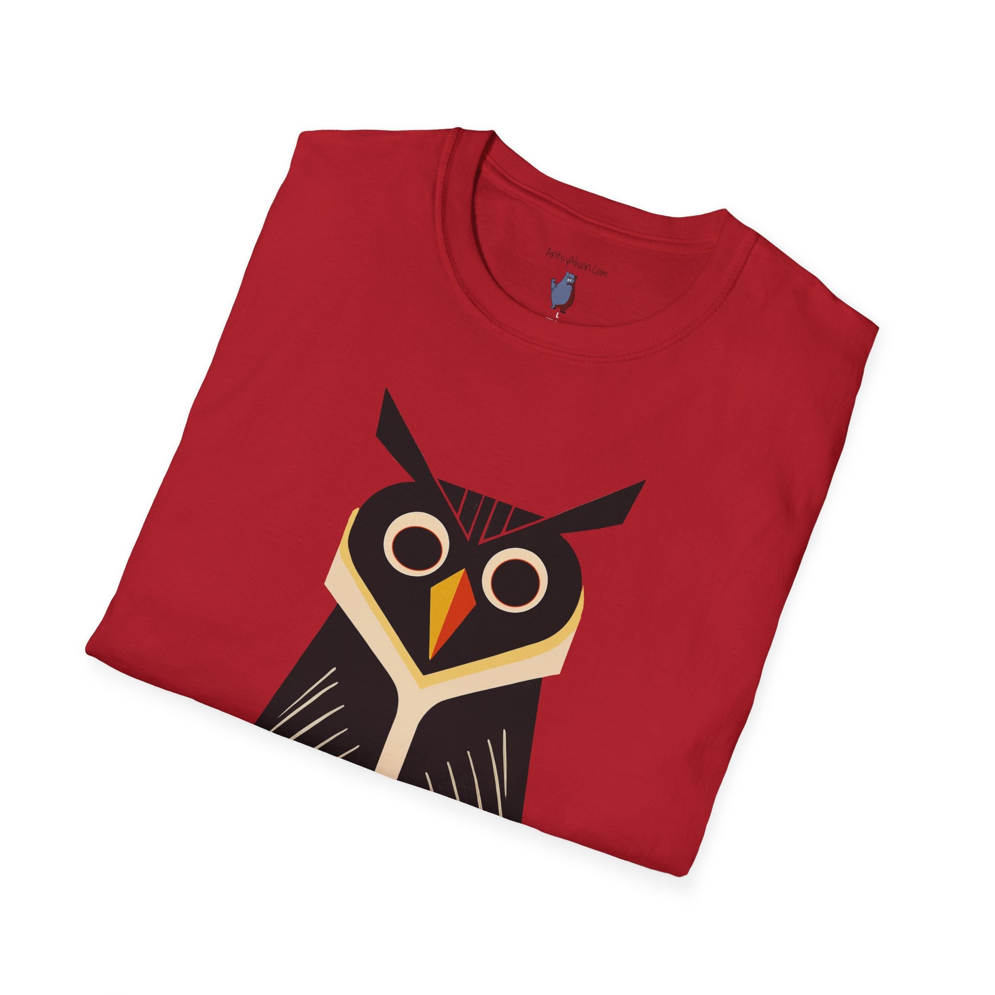 Retro 'Caped' Owl Graphic Art Tee - 100% Cotton T-Shirt