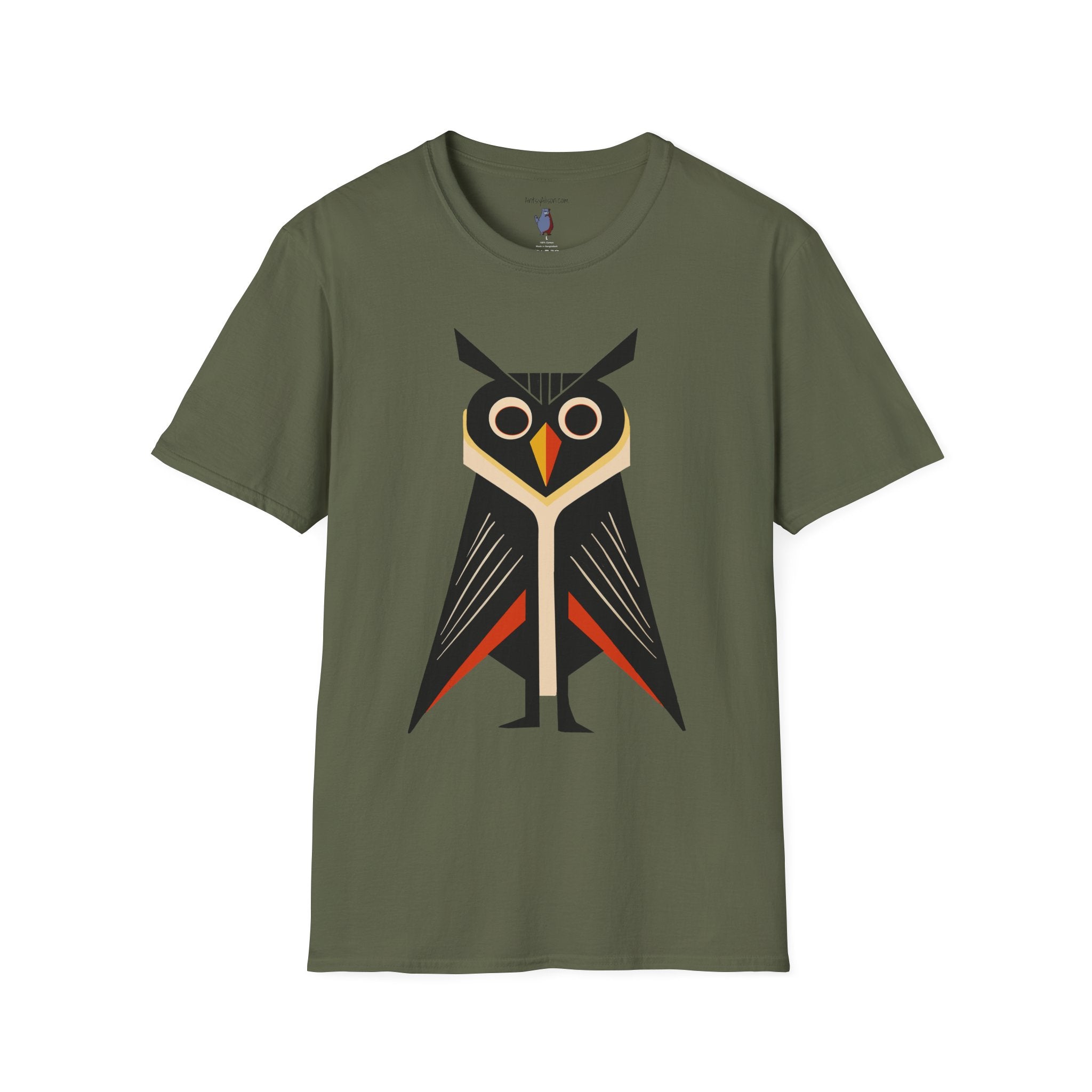 Retro 'Caped' Owl Graphic Art Tee - 100% Cotton T-Shirt