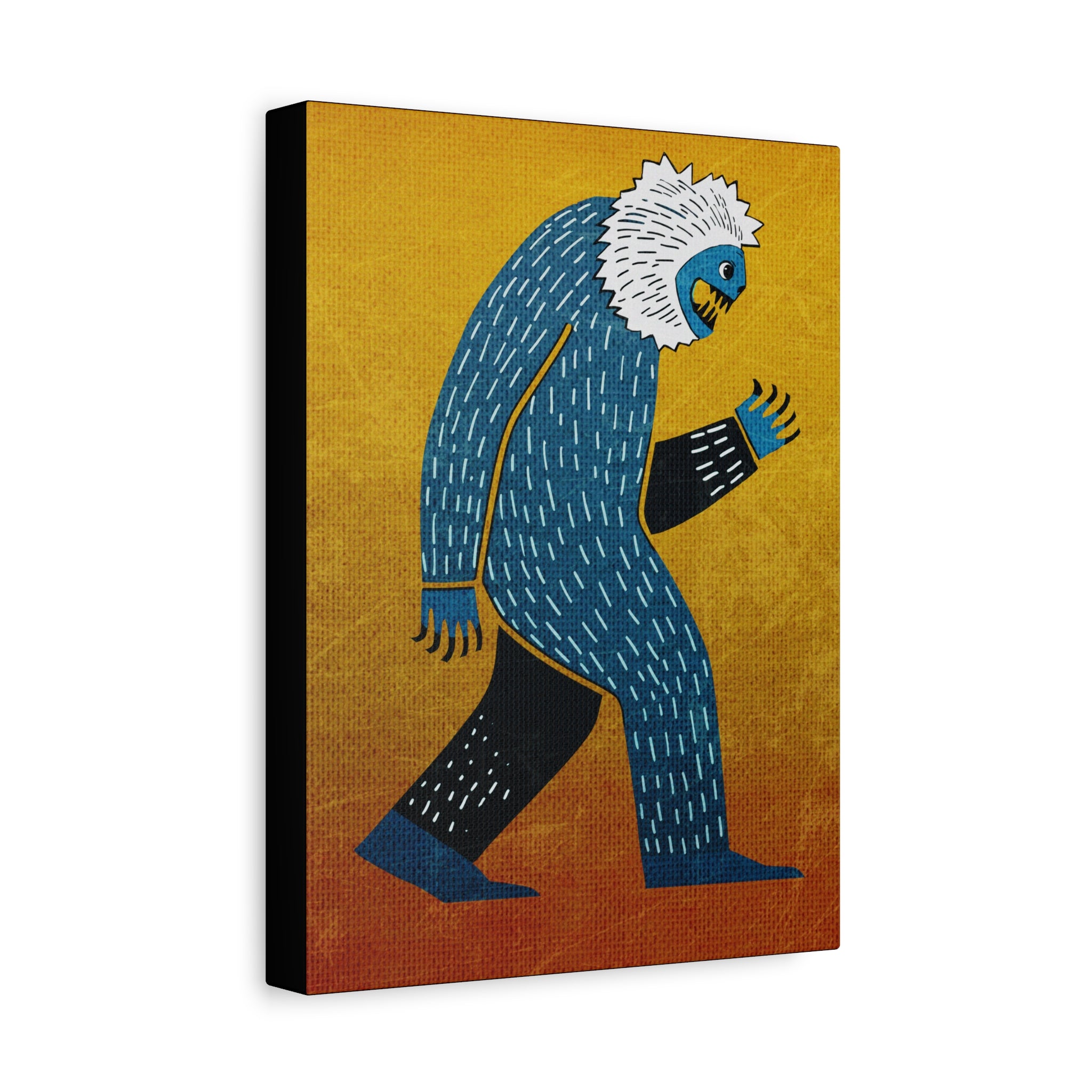 Halloween Seasonal Midwest Mod Yeti Sasquatch Big Foot Number Two Art Print  - Matte Canvas, Stretched, 1.25"