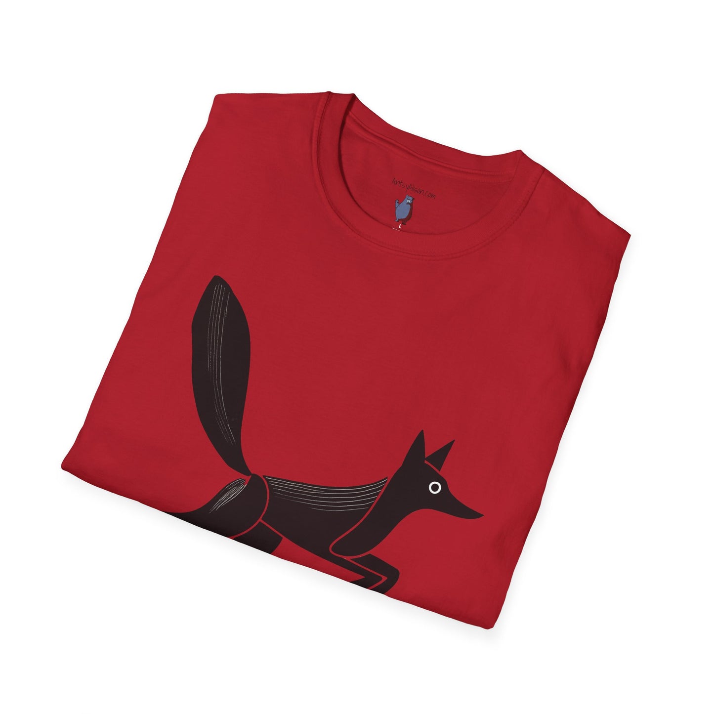 Running Silhouette Fox Graphic Art Tee - 100% Cotton T-Shirt