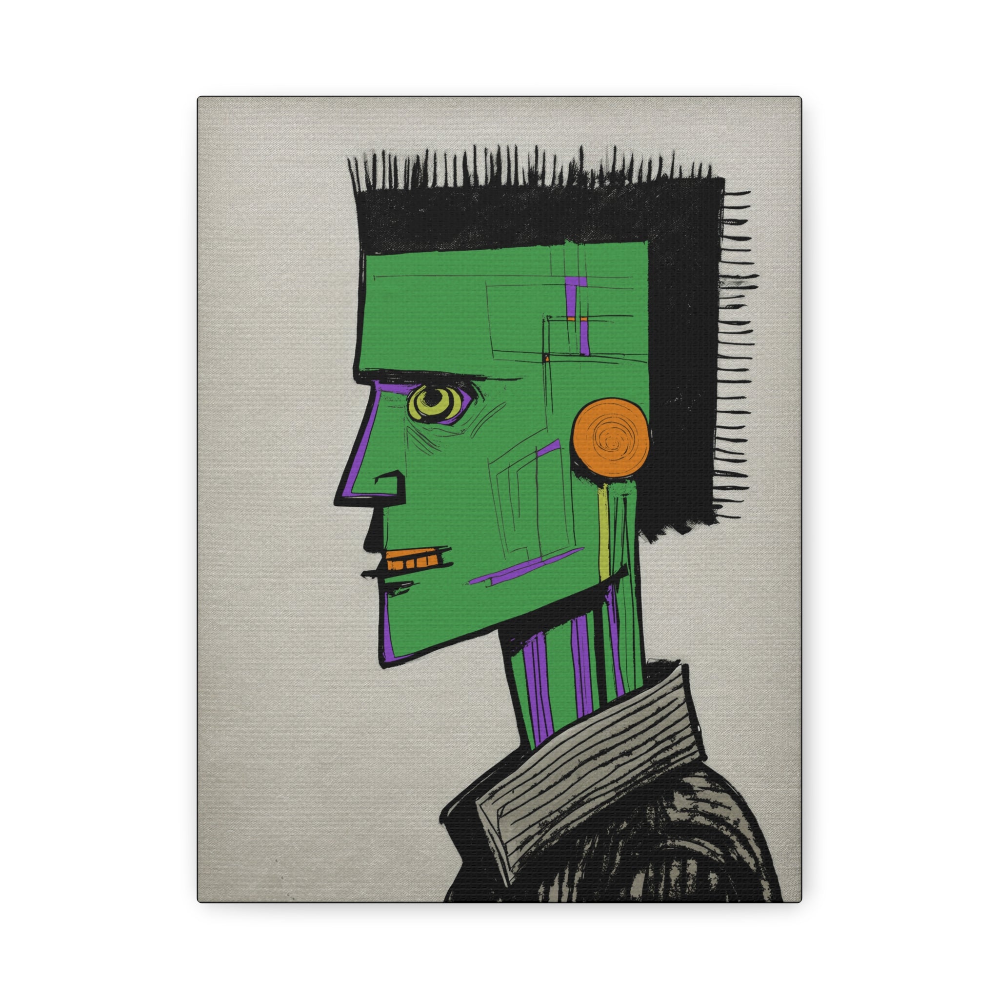 Frankenstein Frank #3 Halloween Art Print  - Matte Canvas, Stretched, 1.25"