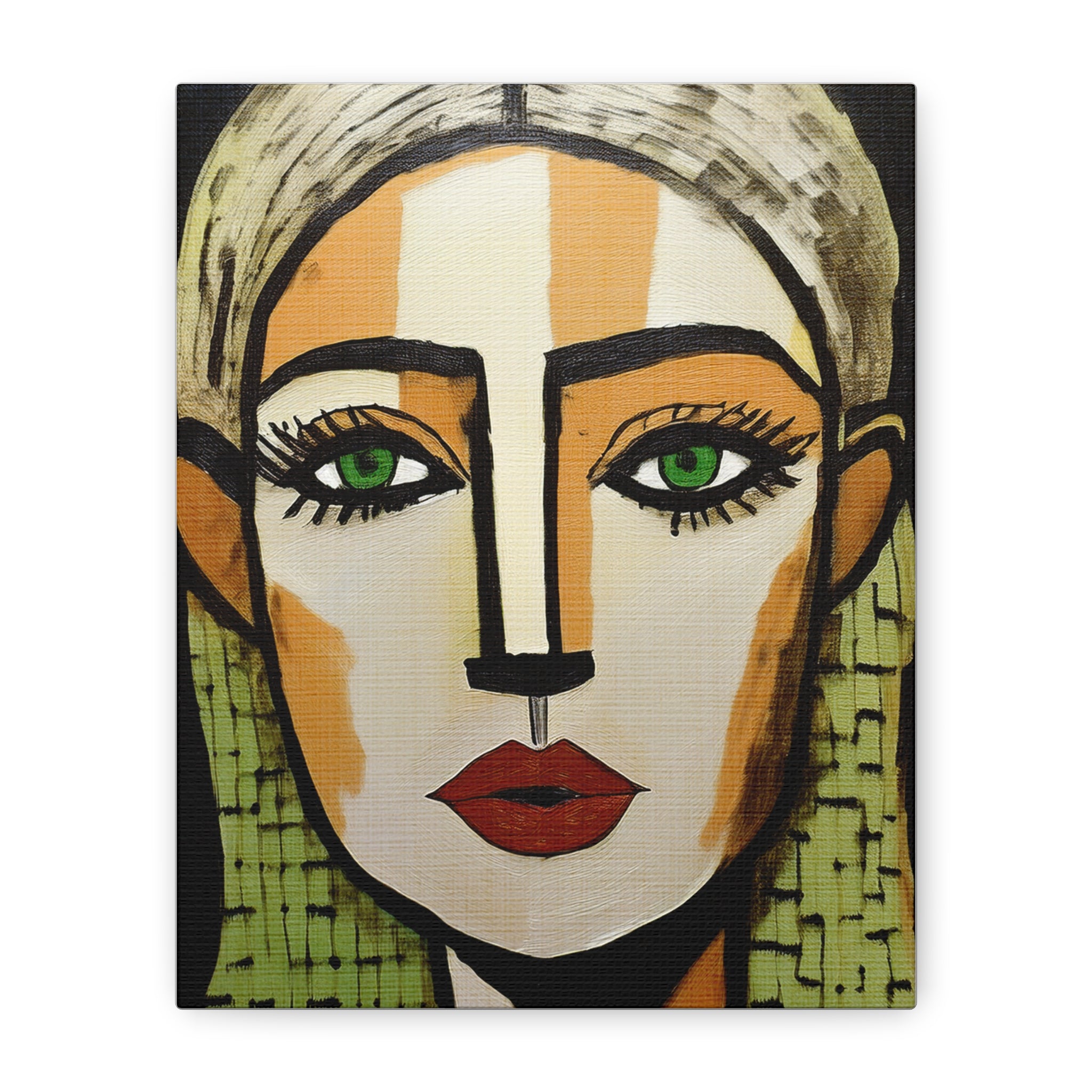 Abstract Textured Woman Portrait Art Print - Matte Canvas, Stretched, 1.25"