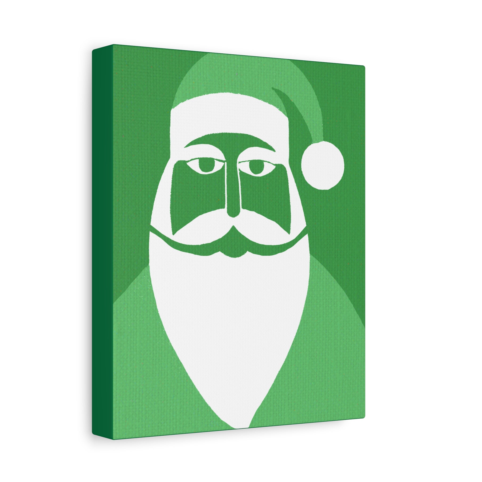Midwest Mod Holiday Wintergreen Santa Print- Matte Canvas, Stretched, 1.25", holiday decor, Christmas, Santa, Wintergreen, Claus, Kirs Kringle