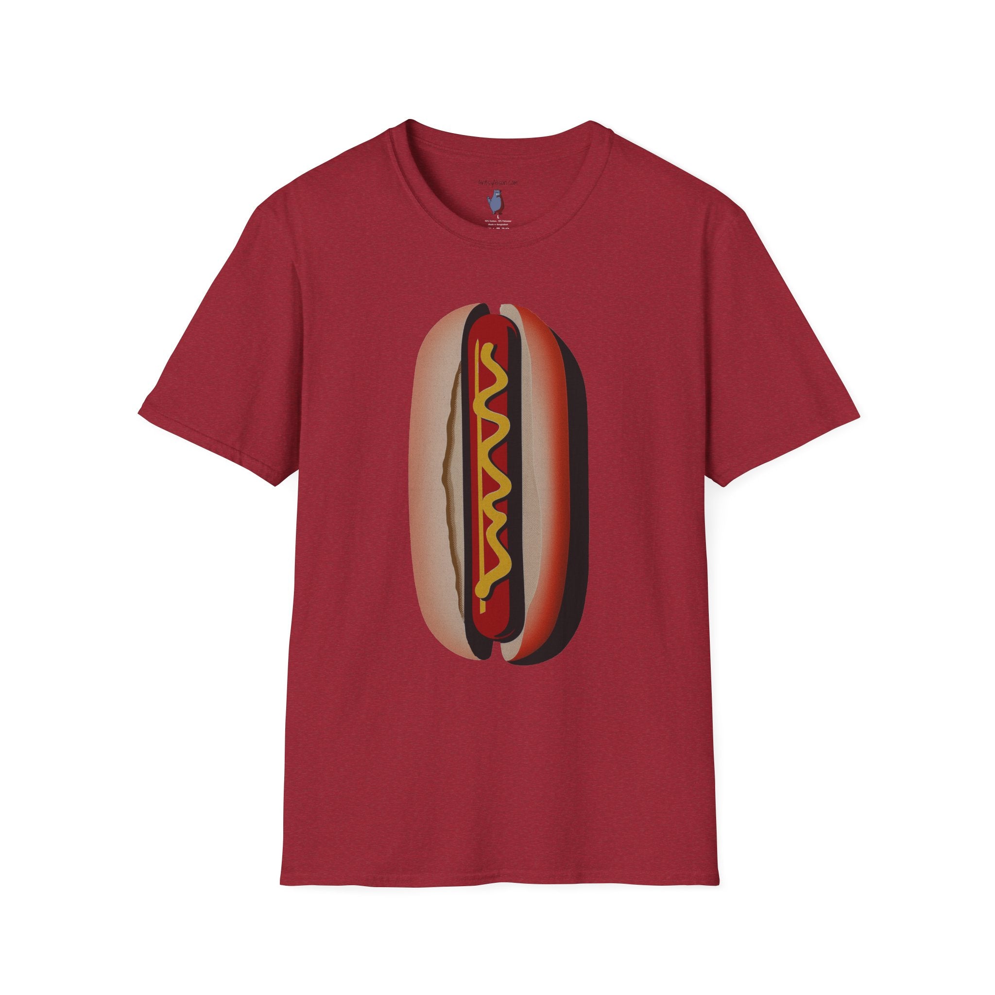 Hot Dog Graphic Art Tee - 100% Cotton T-Shirt