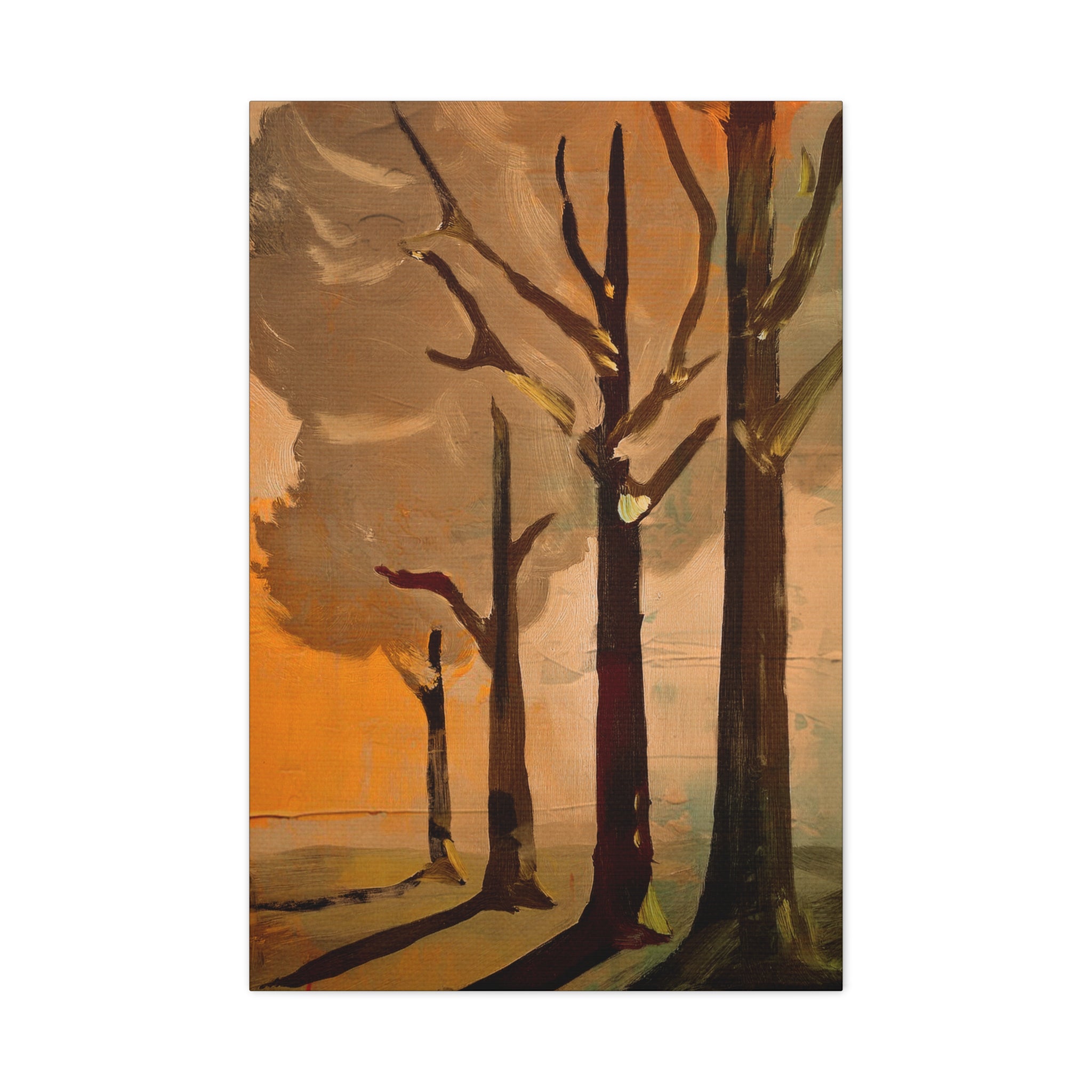 Midwest Mod Summer Cottonwood Trees Art Print - Matte Canvas, Stretched, 1.25"