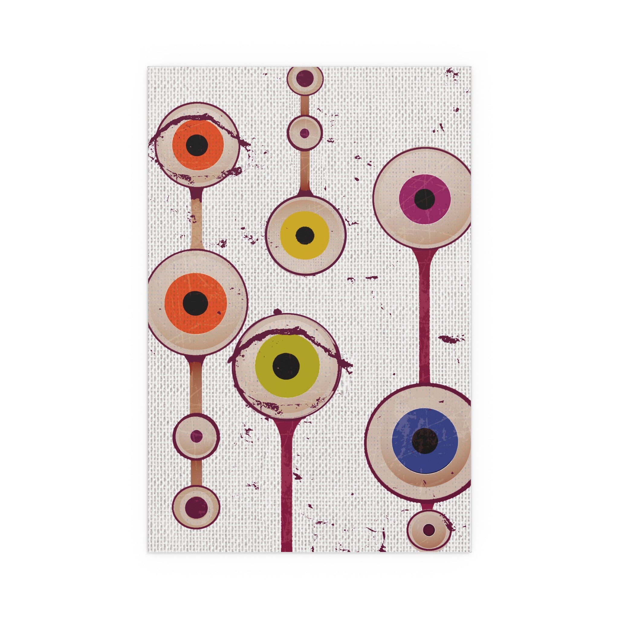 Midwest Mod Abstract Eyeballs Seasonal Silk Poster, Indoor and Outdoor Decor, Unique Home Decor, Seasonal Decor, Halloween, eyeballs