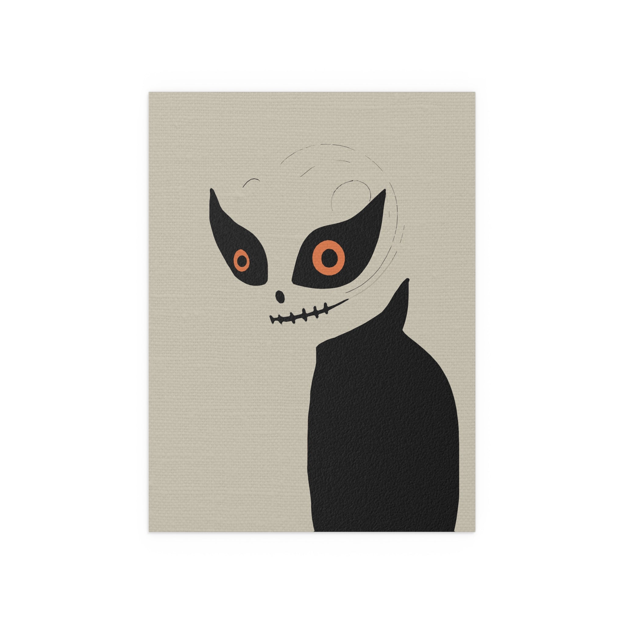 Midwest Mod Mysterious Monster Seasonal Silk Poster, Indoor and Outdoor Decor, Unique Home Decor, Seasonal Decor, Halloween, skeleton