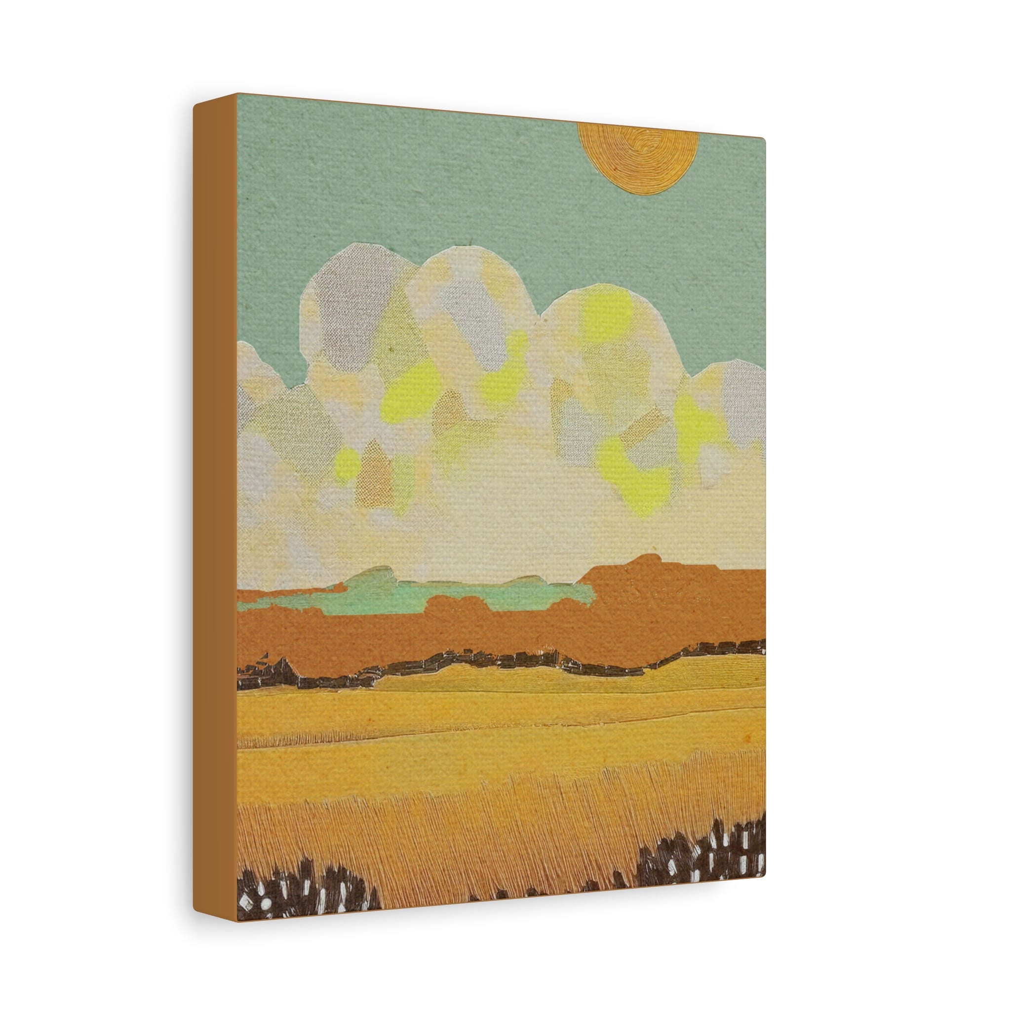 Midwest Mod Cloudy Day Landscape Art Print - Matte Canvas, Stretched, 1.25"