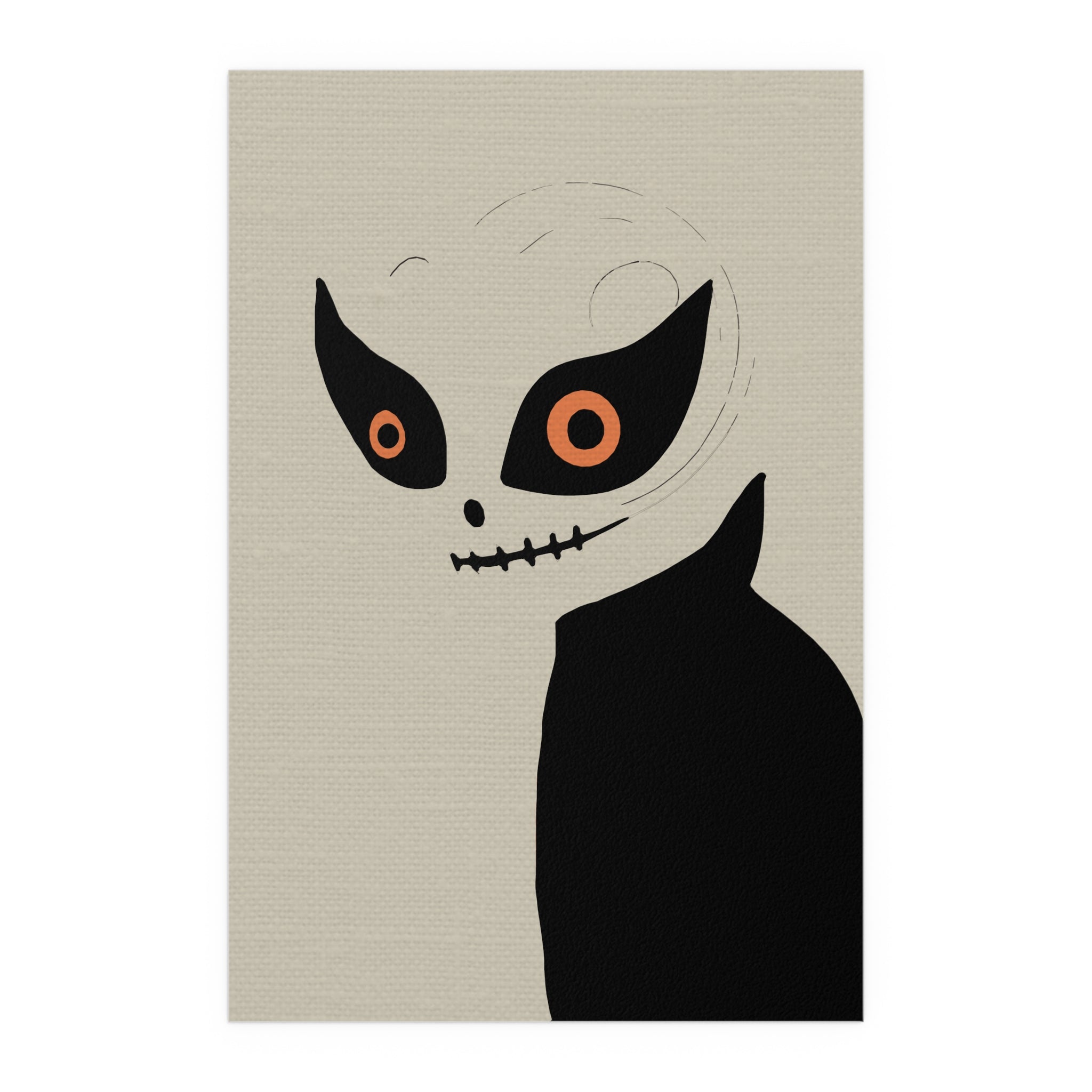 Midwest Mod Mysterious Monster Seasonal Silk Poster, Indoor and Outdoor Decor, Unique Home Decor, Seasonal Decor, Halloween, skeleton