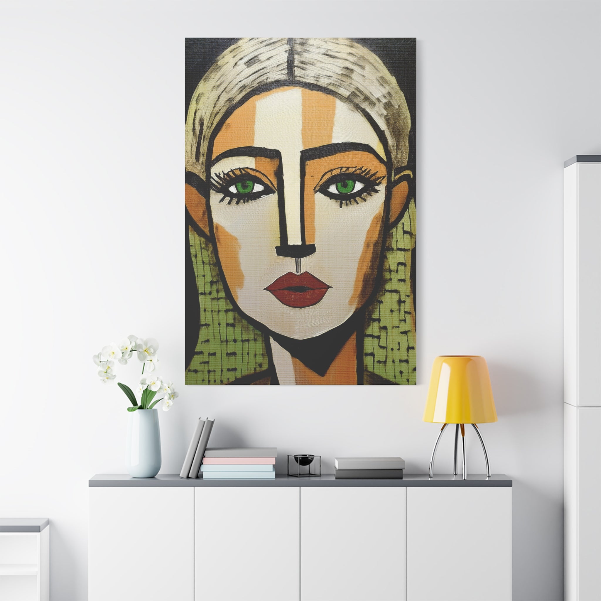 Abstract Textured Woman Portrait Art Print - Matte Canvas, Stretched, 1.25"