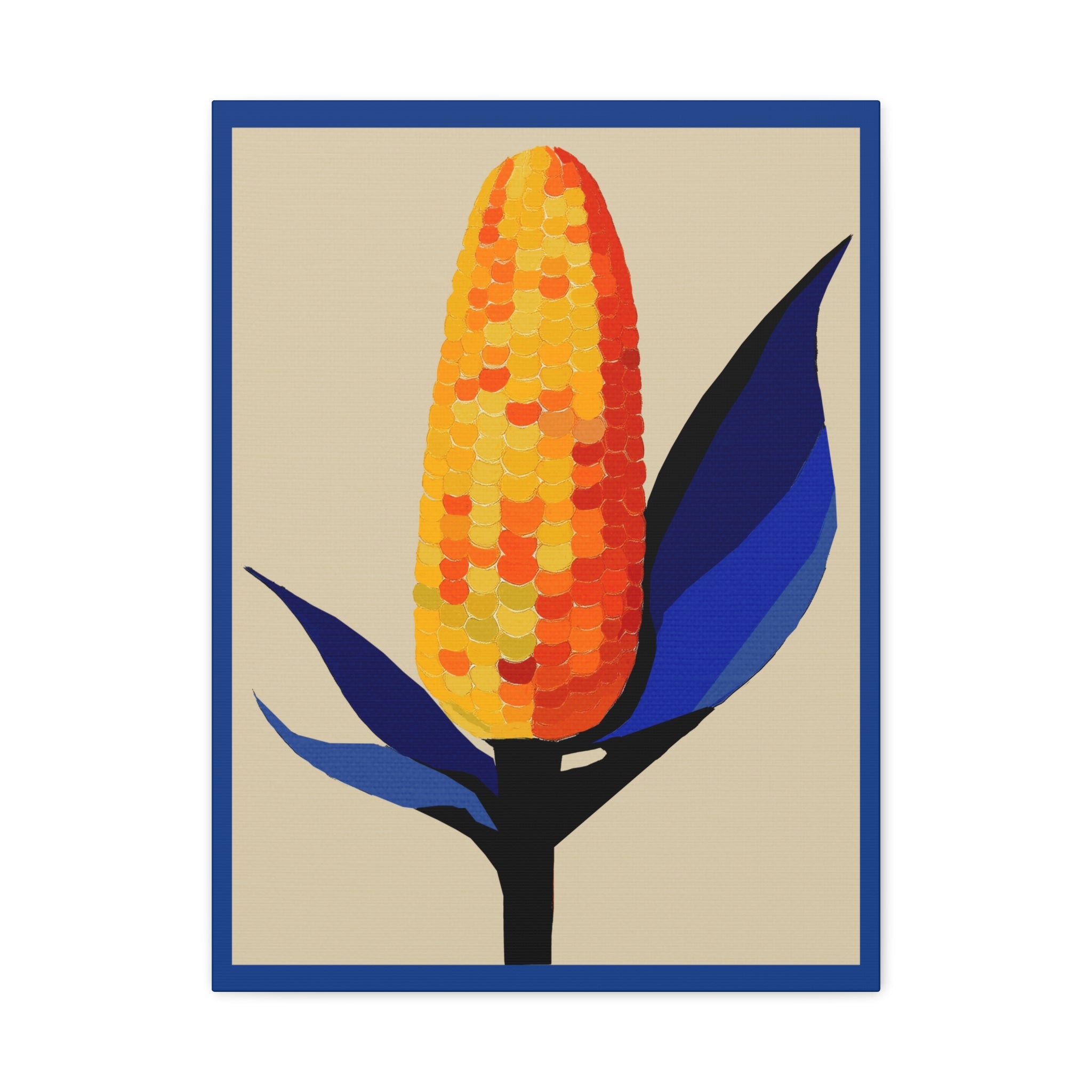 Midwest Mod Corn Portrait No. 1 Art Print - Matte Canvas, Stretched, 1.25"
