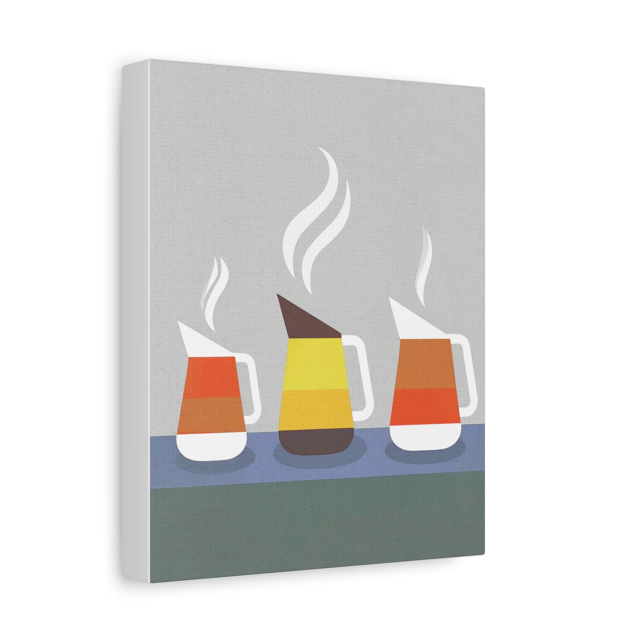 Danish Modern Inspired Coffee Pot Graphic Art Print - Matte Canvas, Stretched, 1.25"