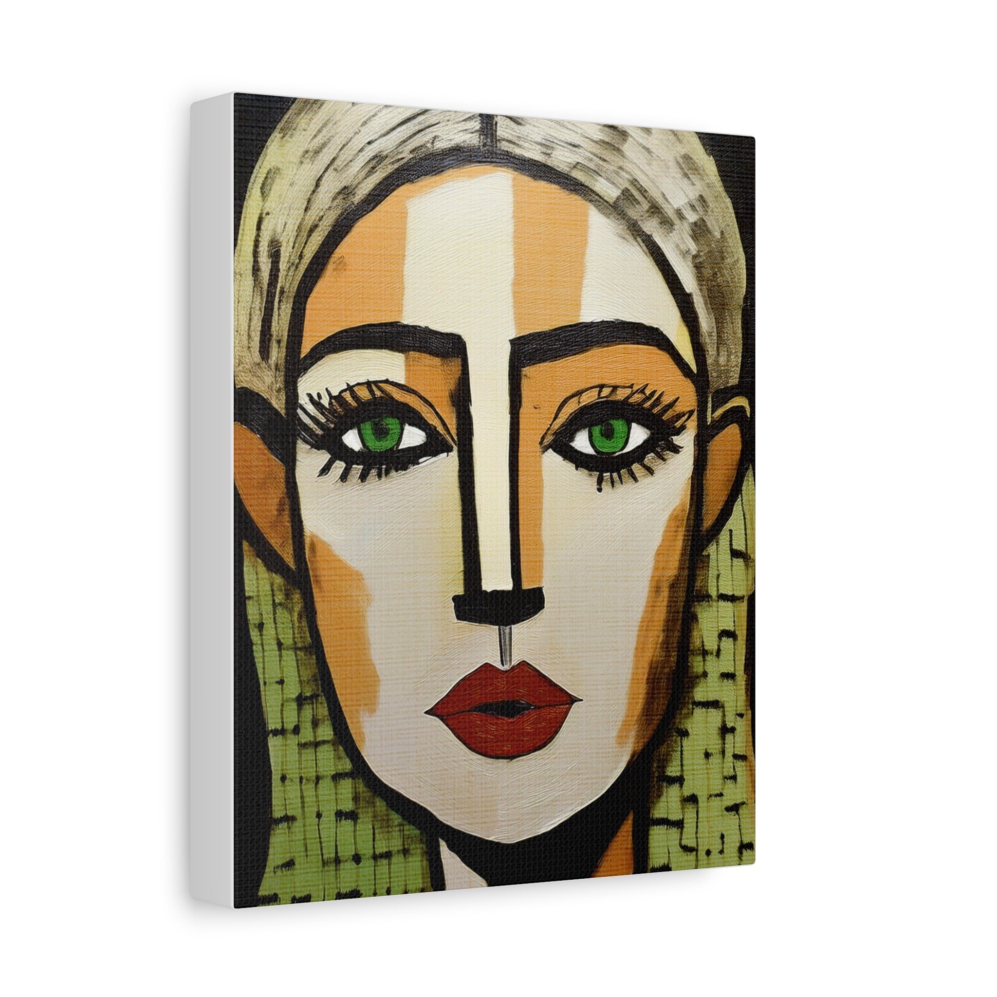 Abstract Textured Woman Portrait Art Print - Matte Canvas, Stretched, 1.25"