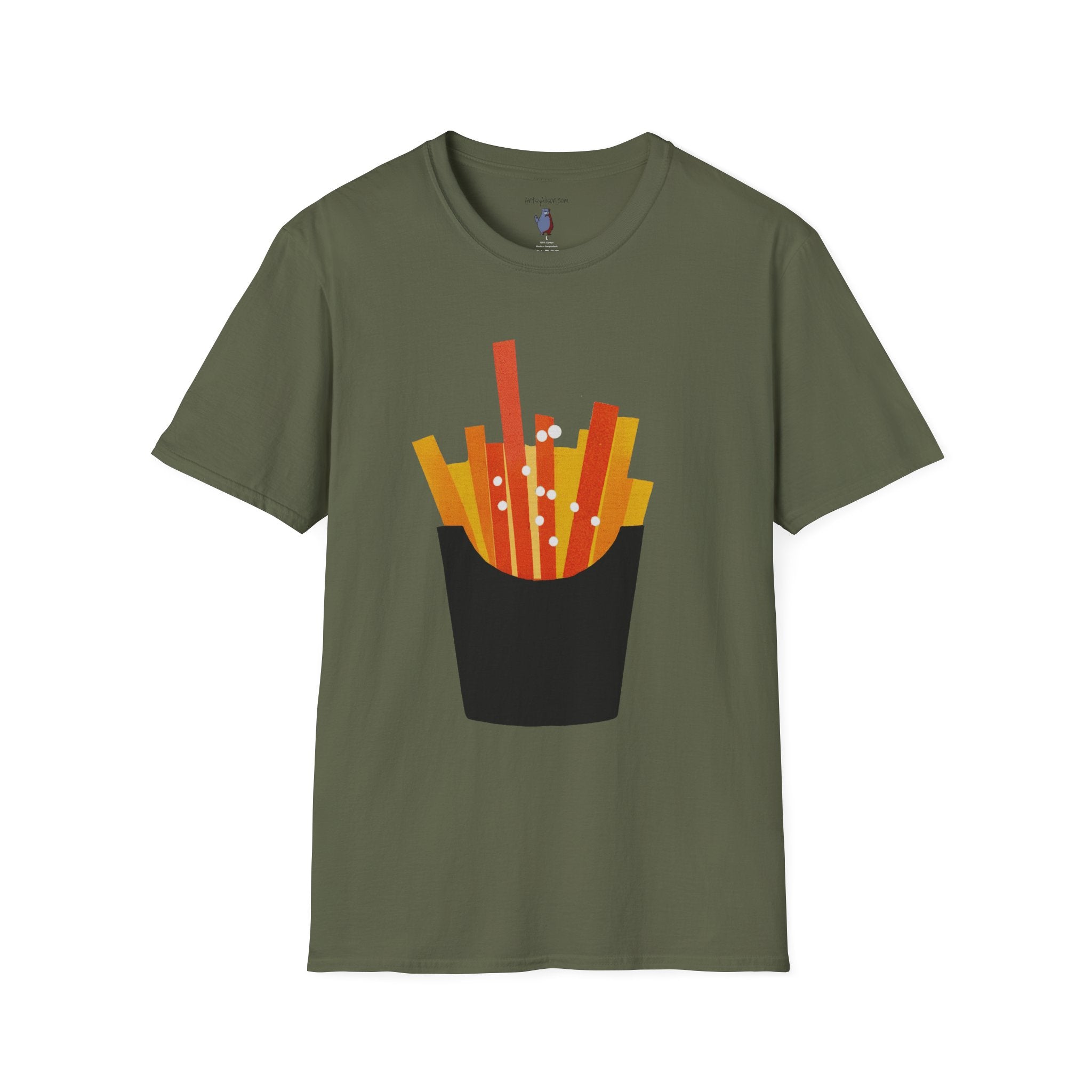 French Fry Fries Graphic Art Tee - 100% Cotton T-Shirt