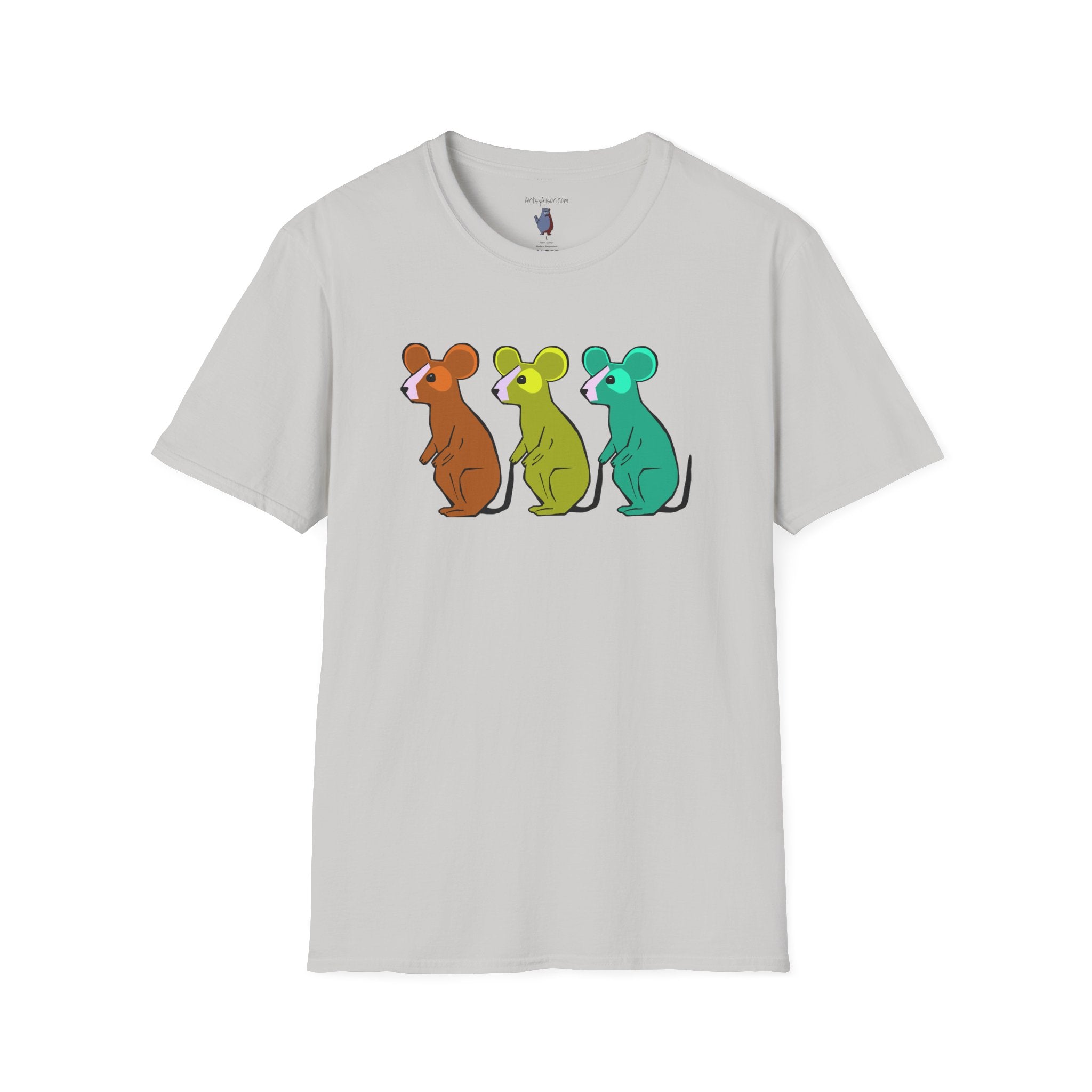 Hickory Dickory Dock Graphic Art Mouse Tee - 100% Cotton T-Shirt